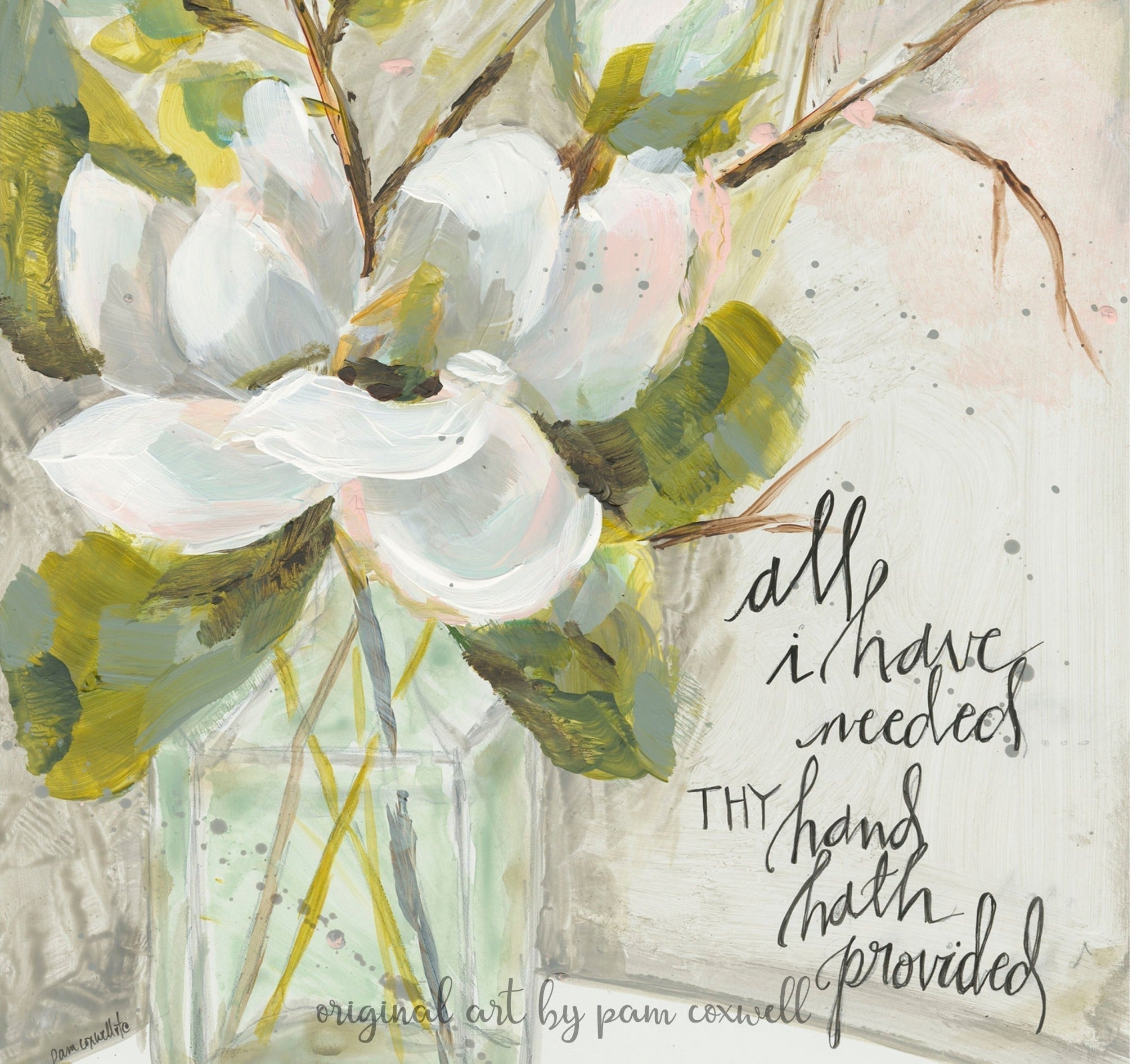 Bottle & Magnolia Bloom Notecards
