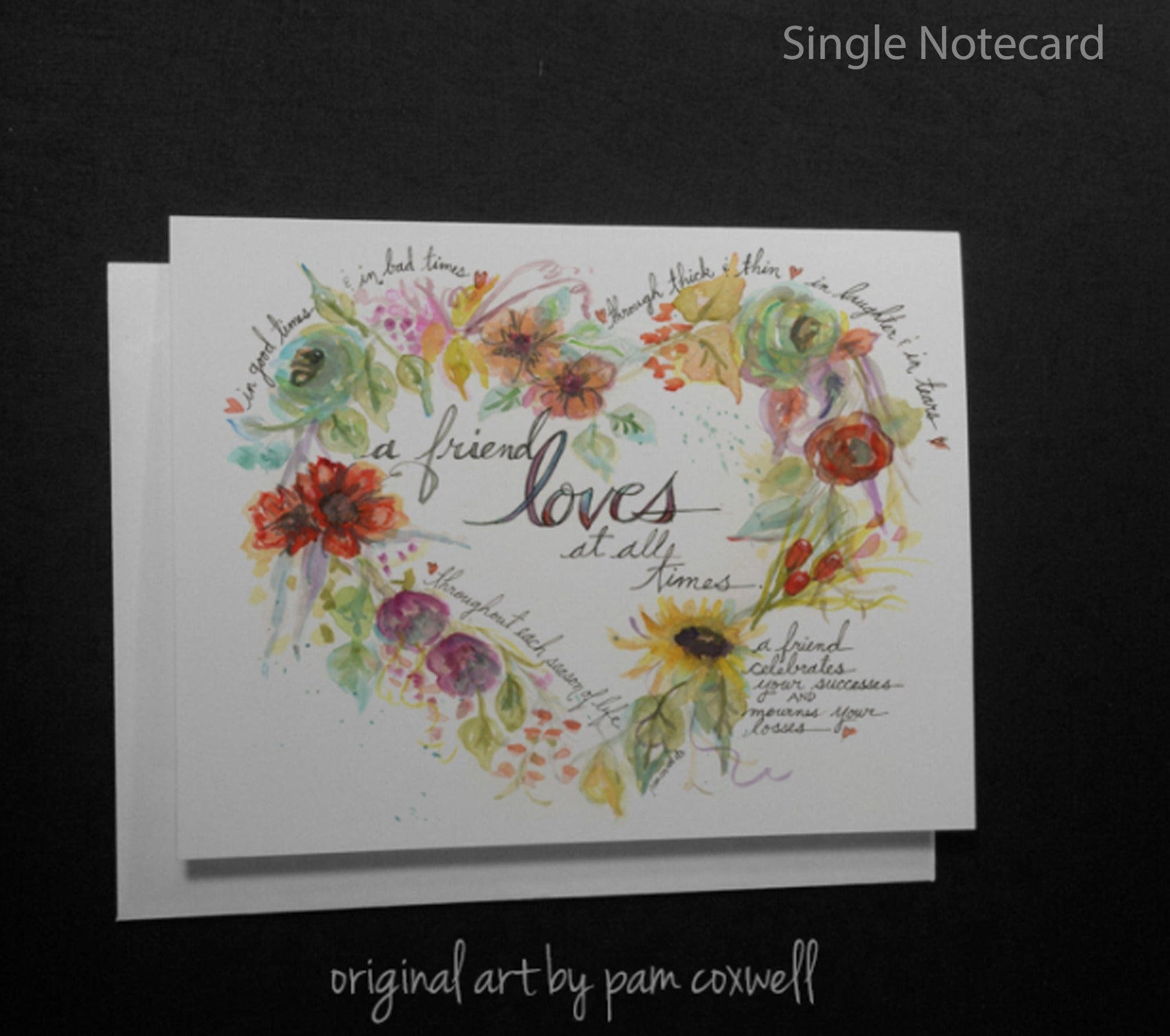 Friend Floral Heart Notecards