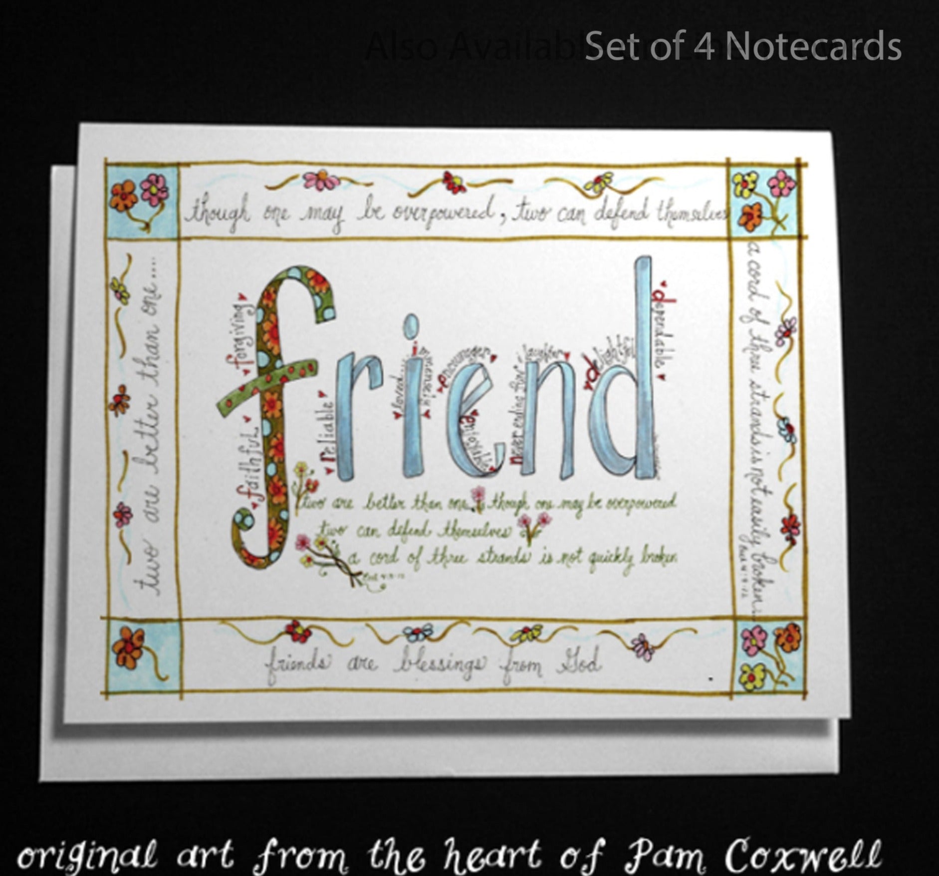 Friend with Border Notecards