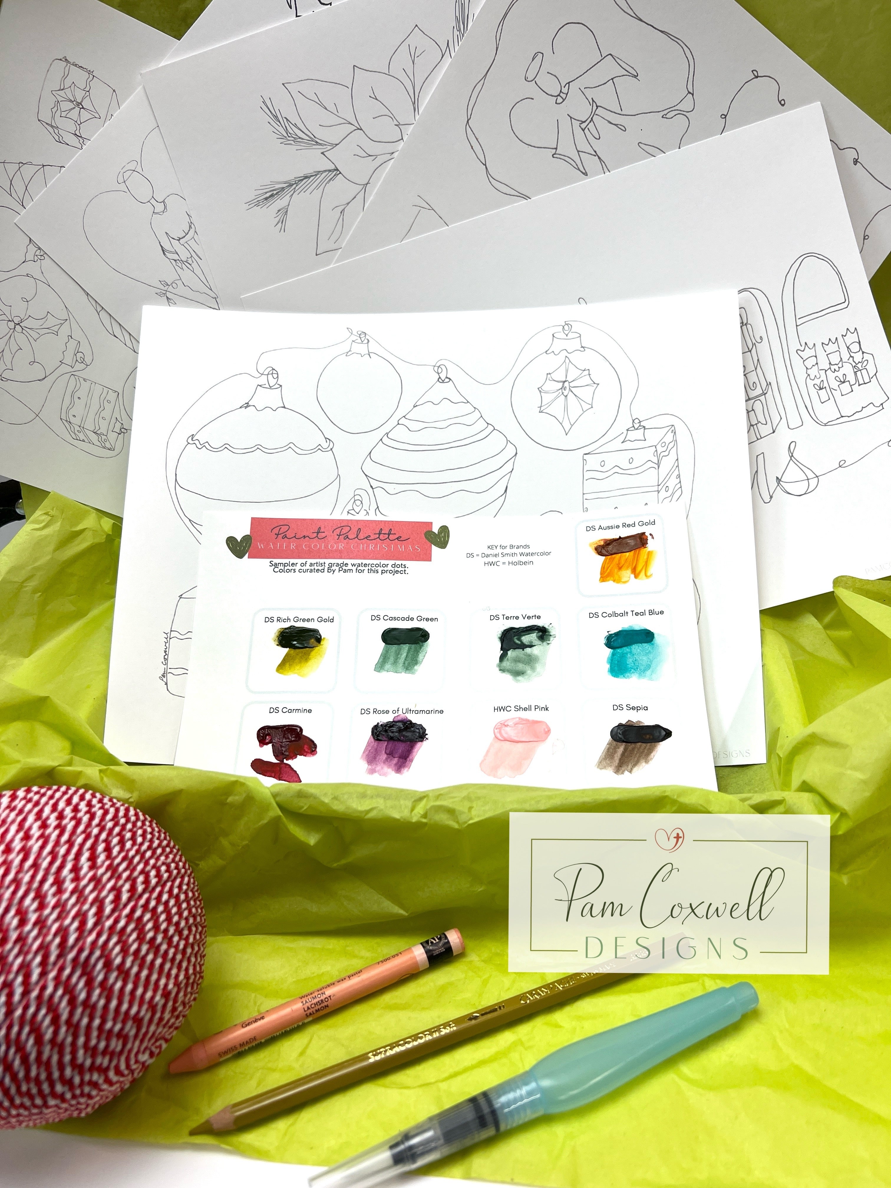 Watercolor Christmas Course Kit