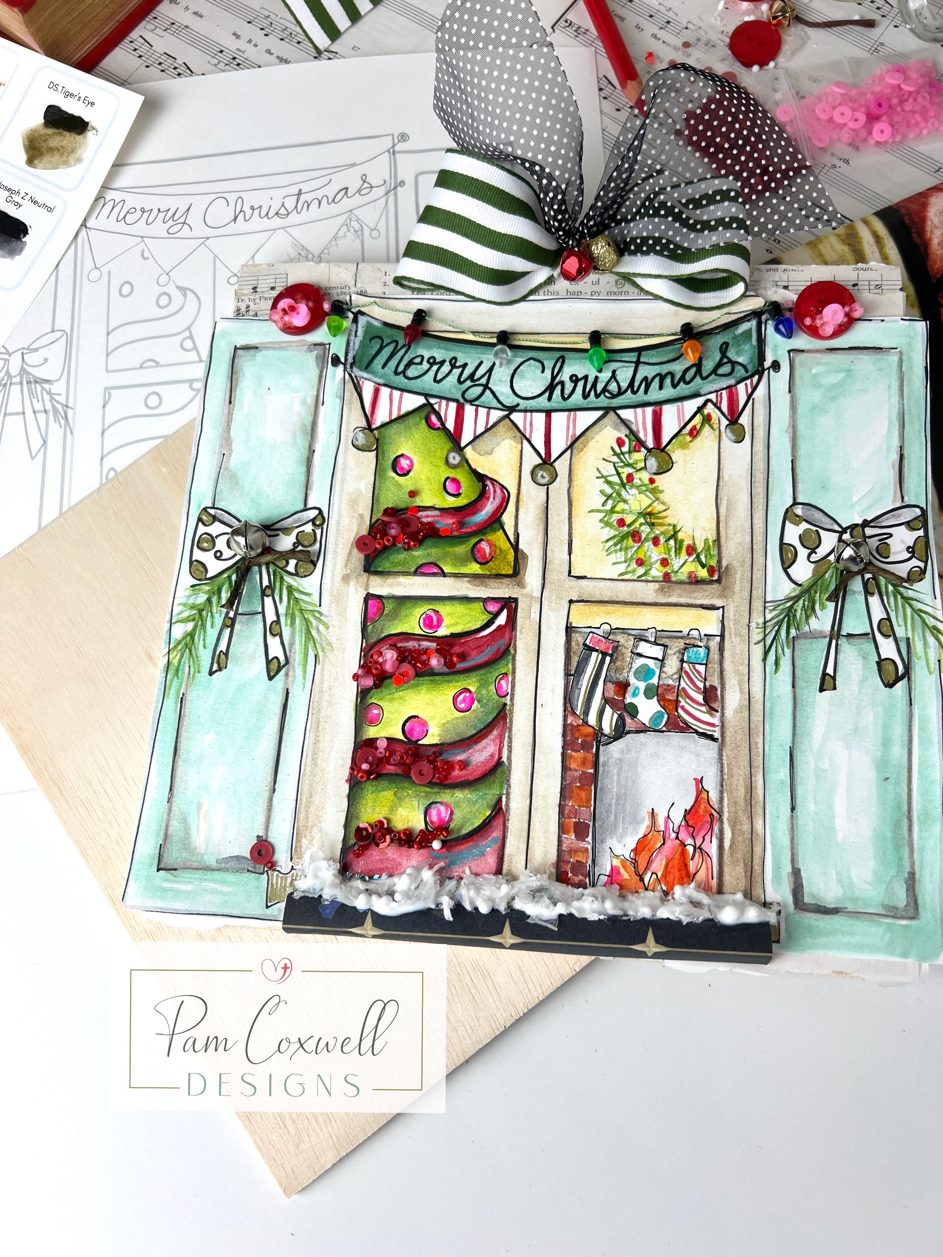 Interchangeable Painted Window Project Kit ~ CHRISTMAS Design