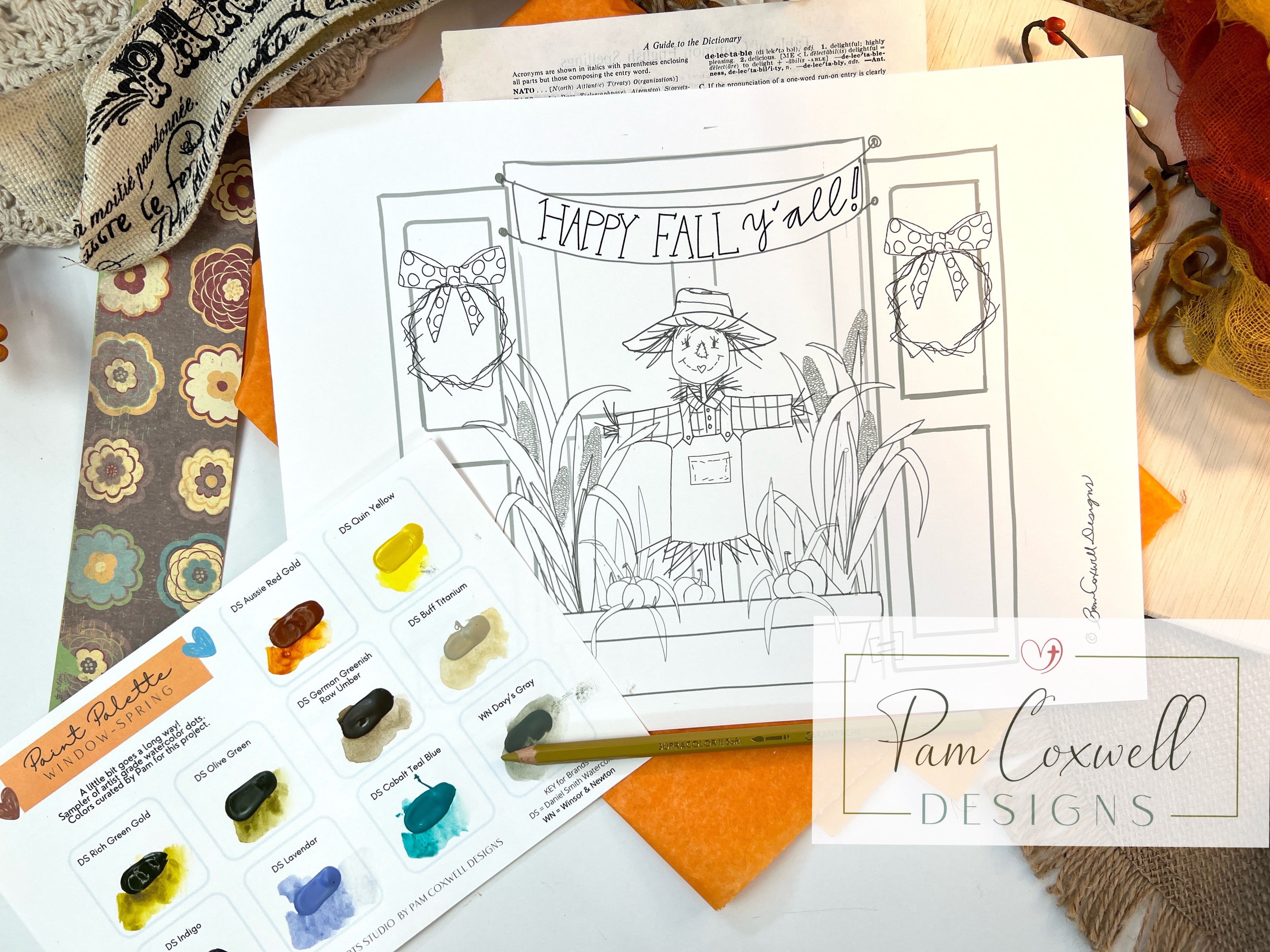 Interchangeable Painted Window Project Kit ~ FALL Design