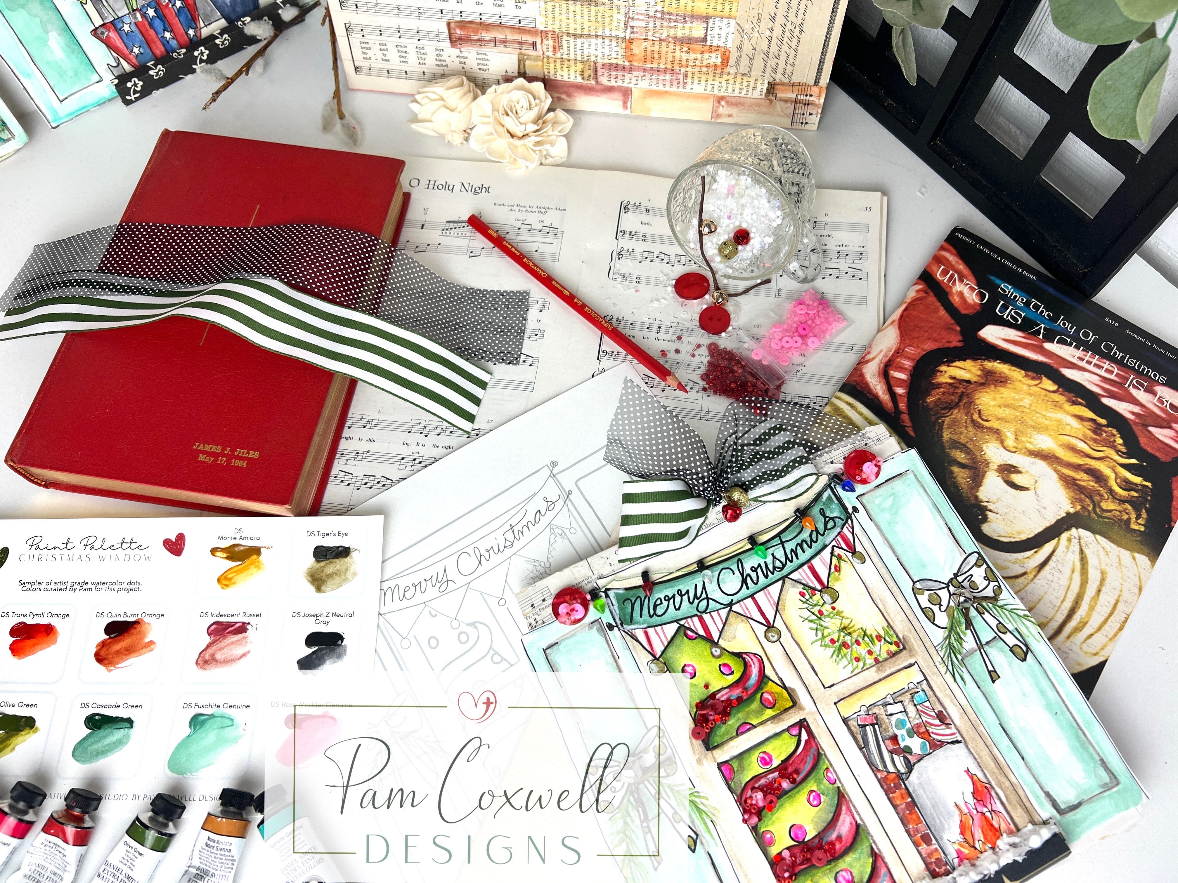 Interchangeable Painted Window Project Kit ~ CHRISTMAS Design