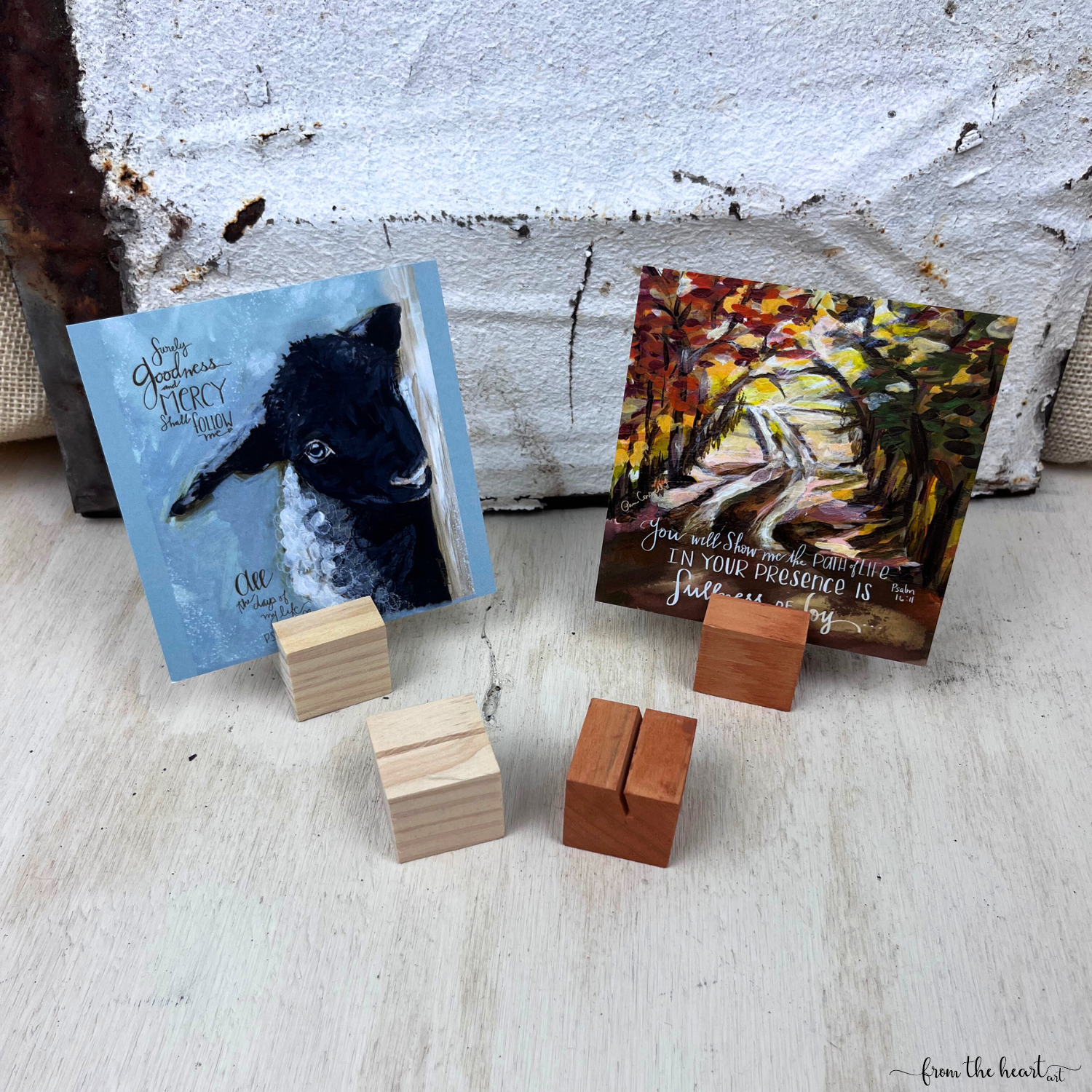 Natural Wood Square Stand ~ Holder