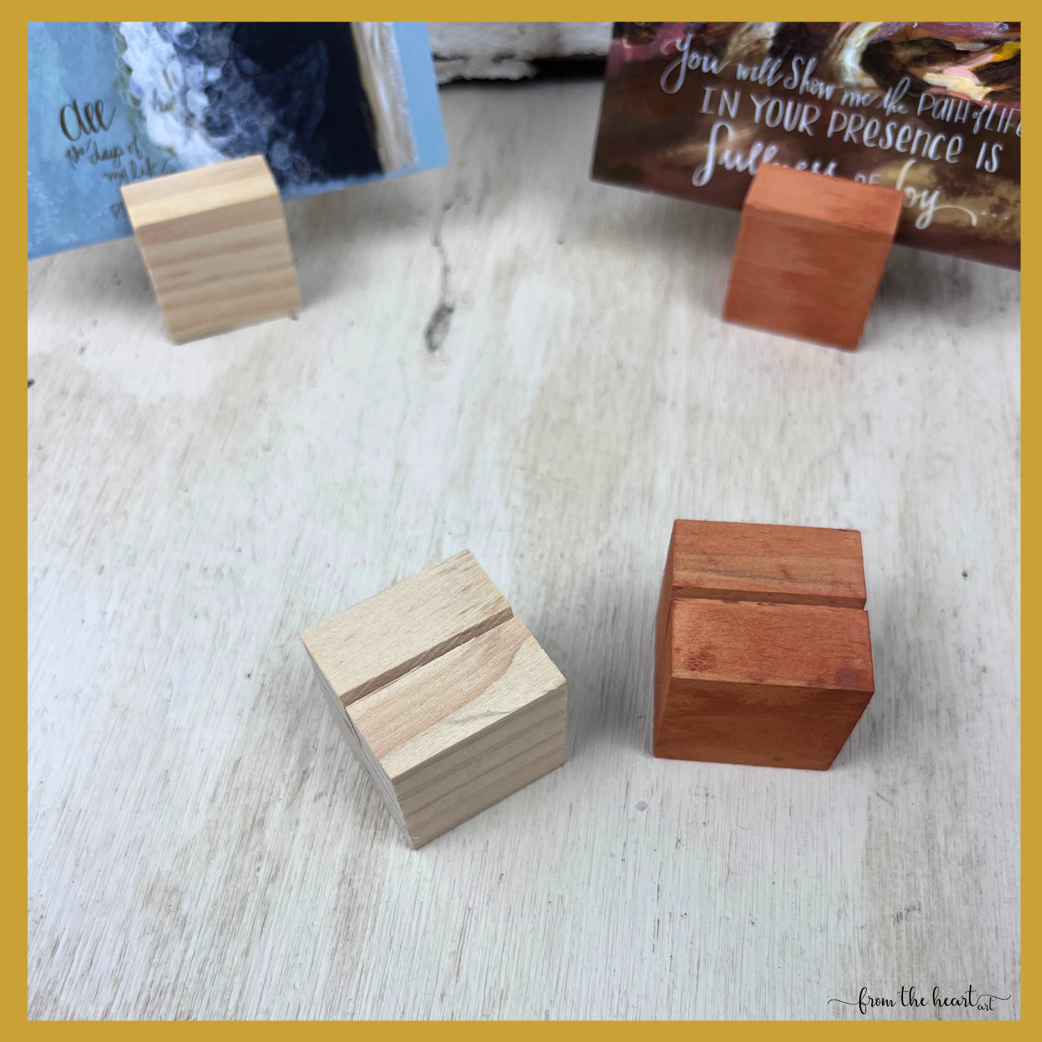 Natural Wood Square Stand ~ Holder