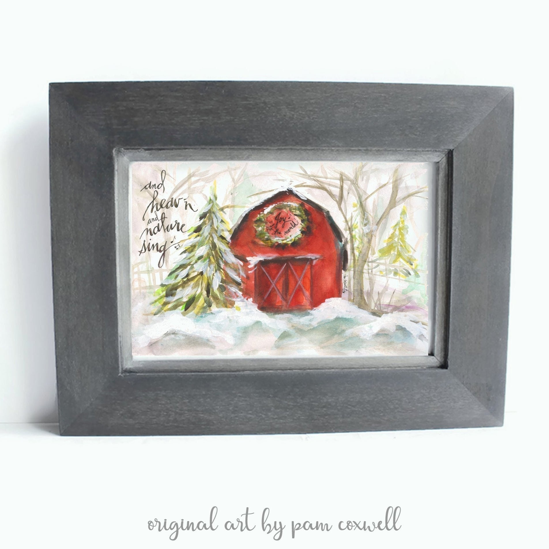 Christmas Red Barn Prints