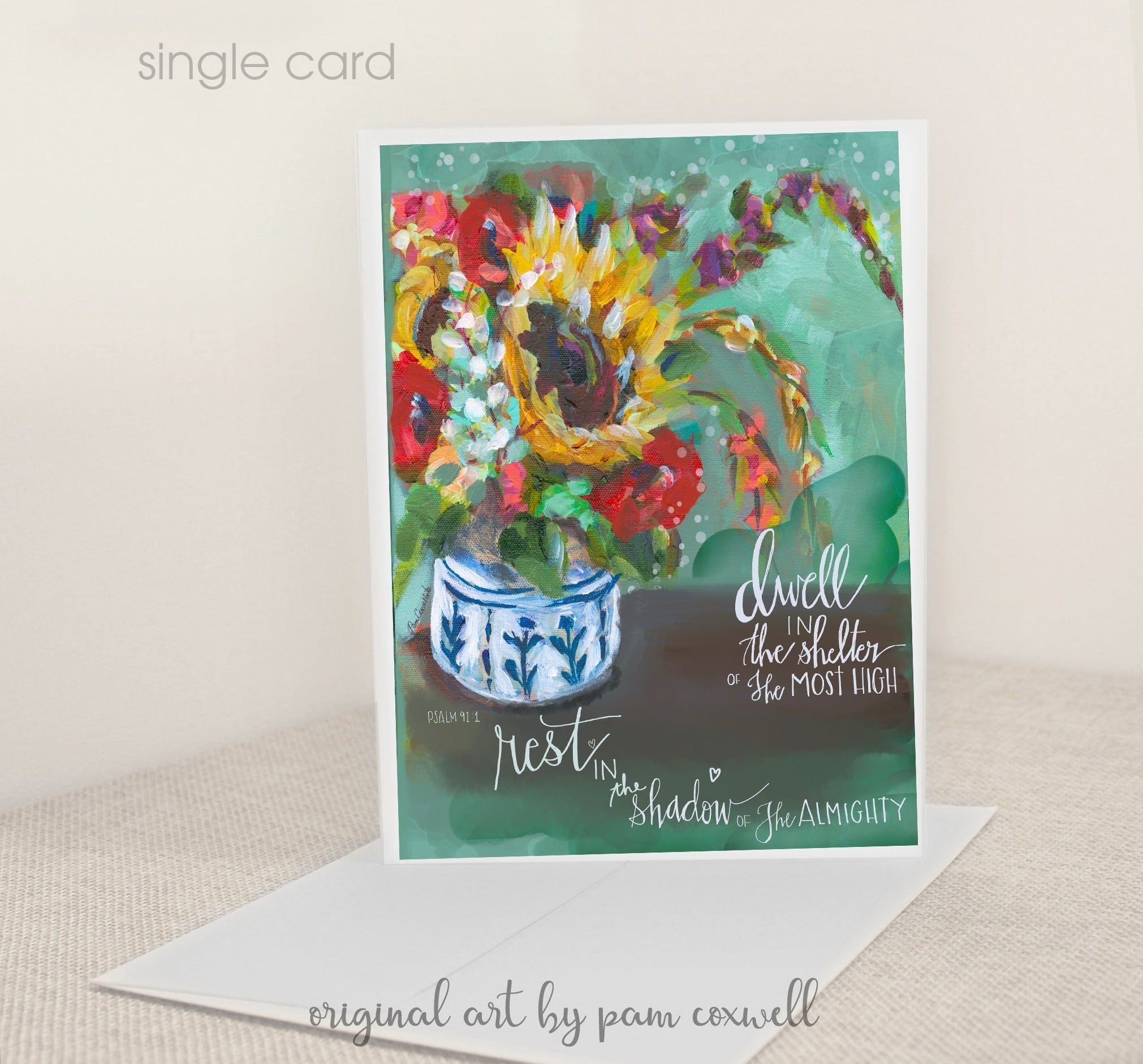 Dwell in the Shelter Vase - Notecards