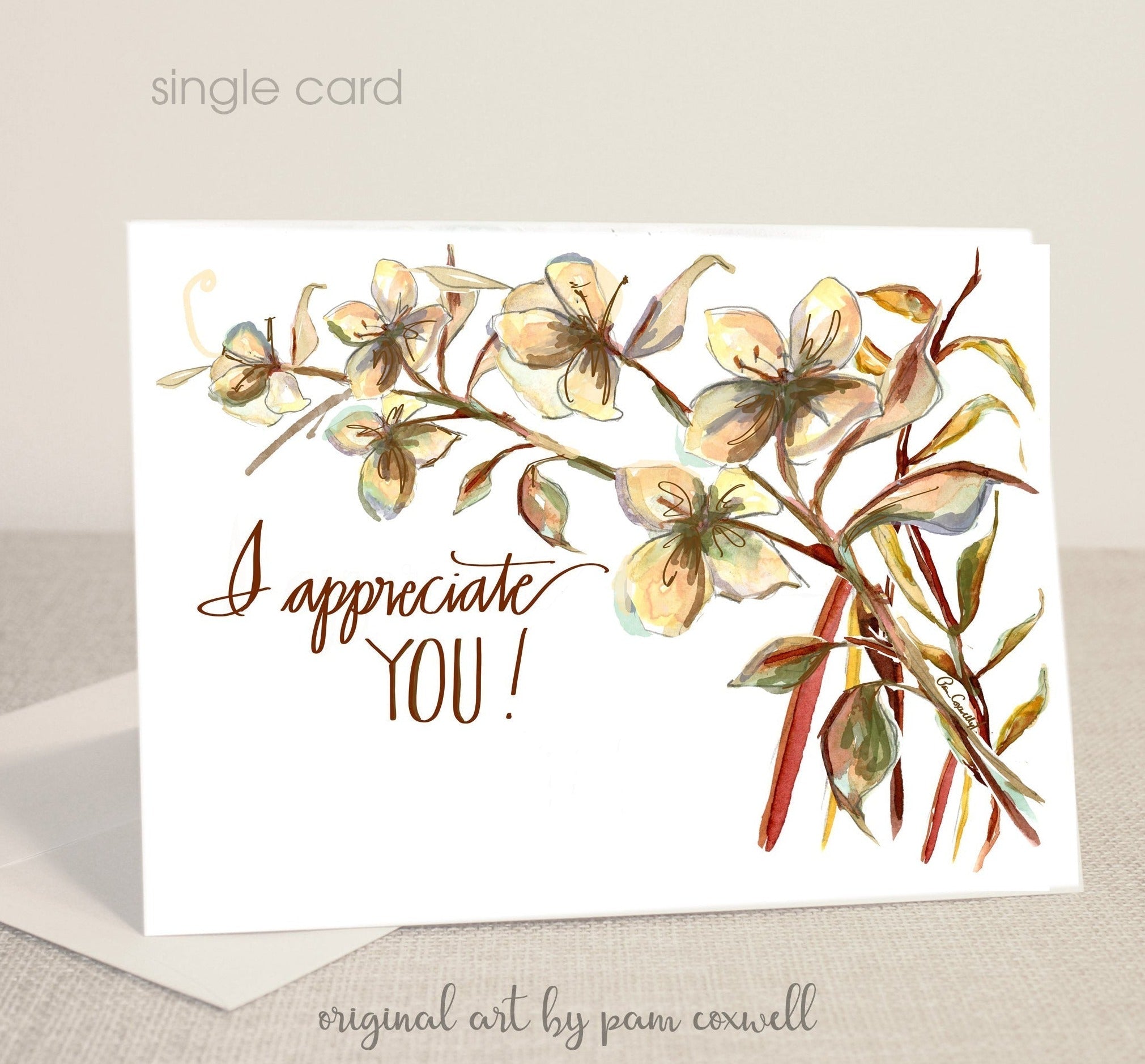 Floral - "I Appreciate You" - Notecards
