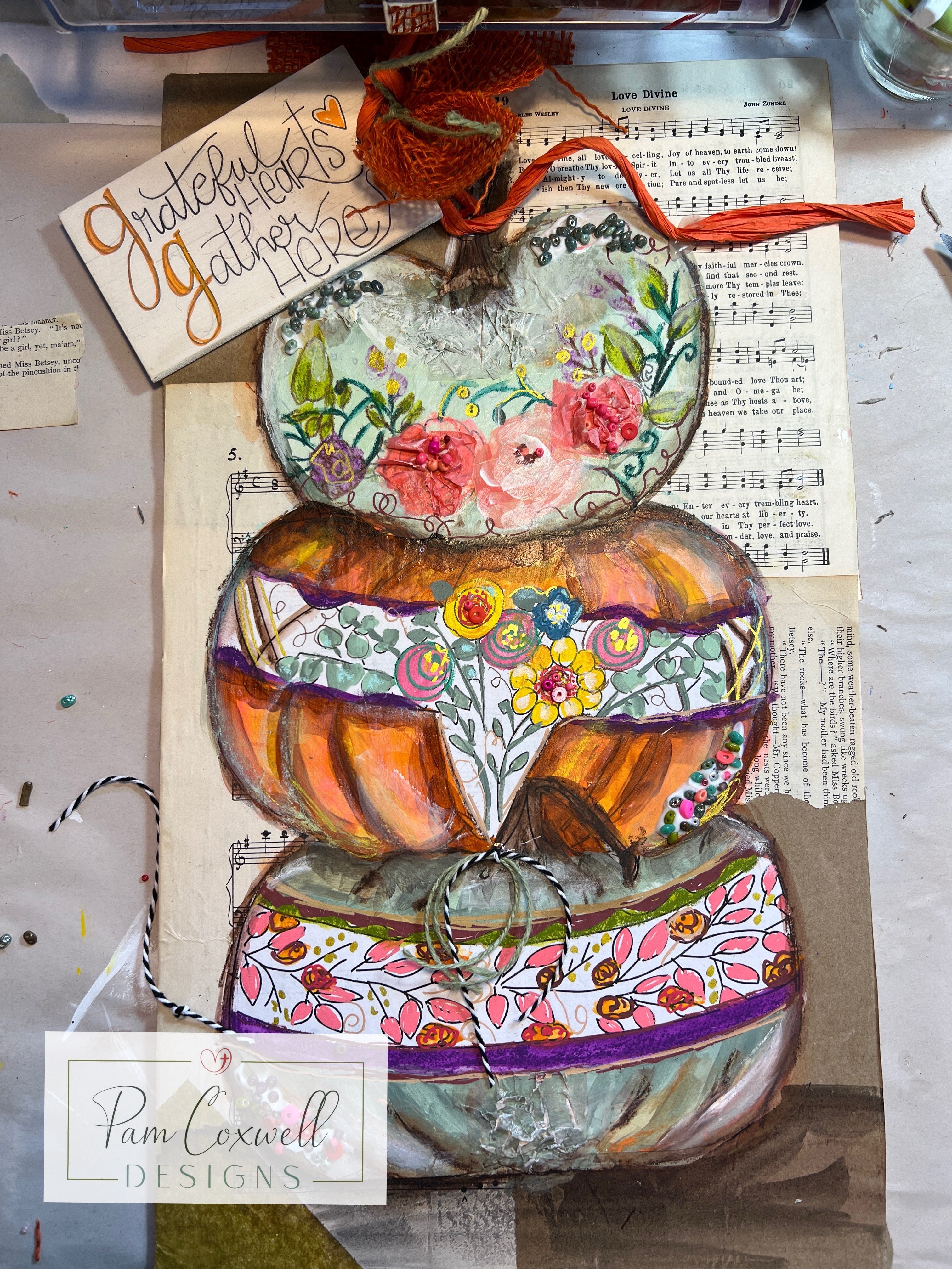 Stacked Pumpkins - Mixed Media Kit