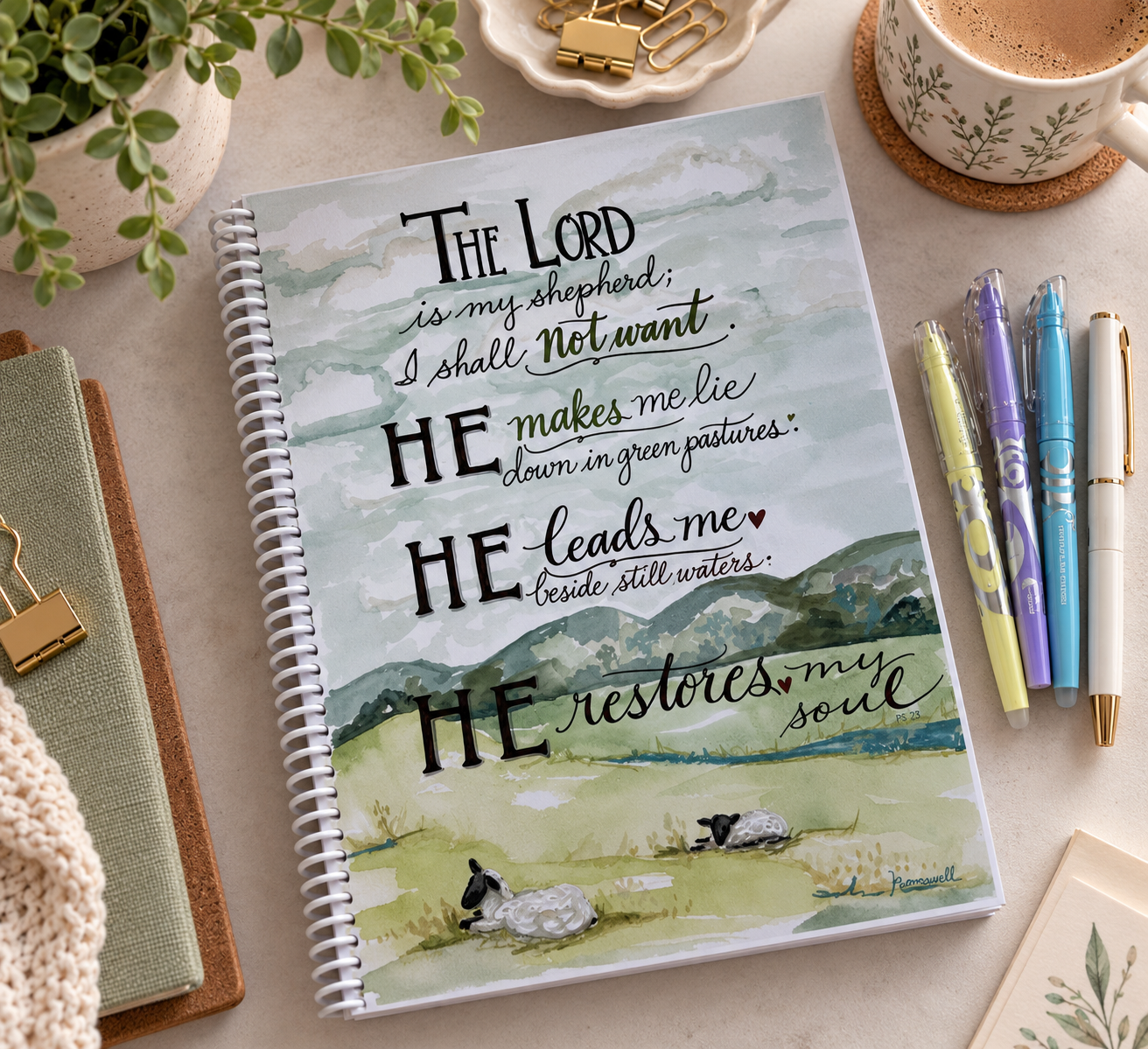 2027 He Leadeth Me Planner/Calendar Bundle