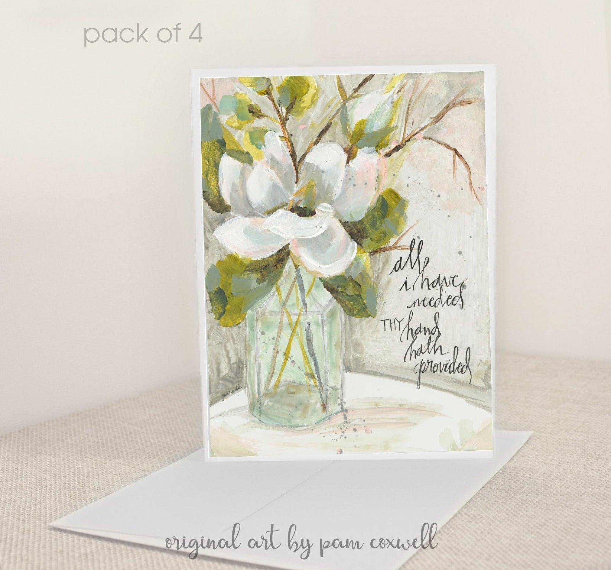 Bottle & Magnolia Bloom Notecards