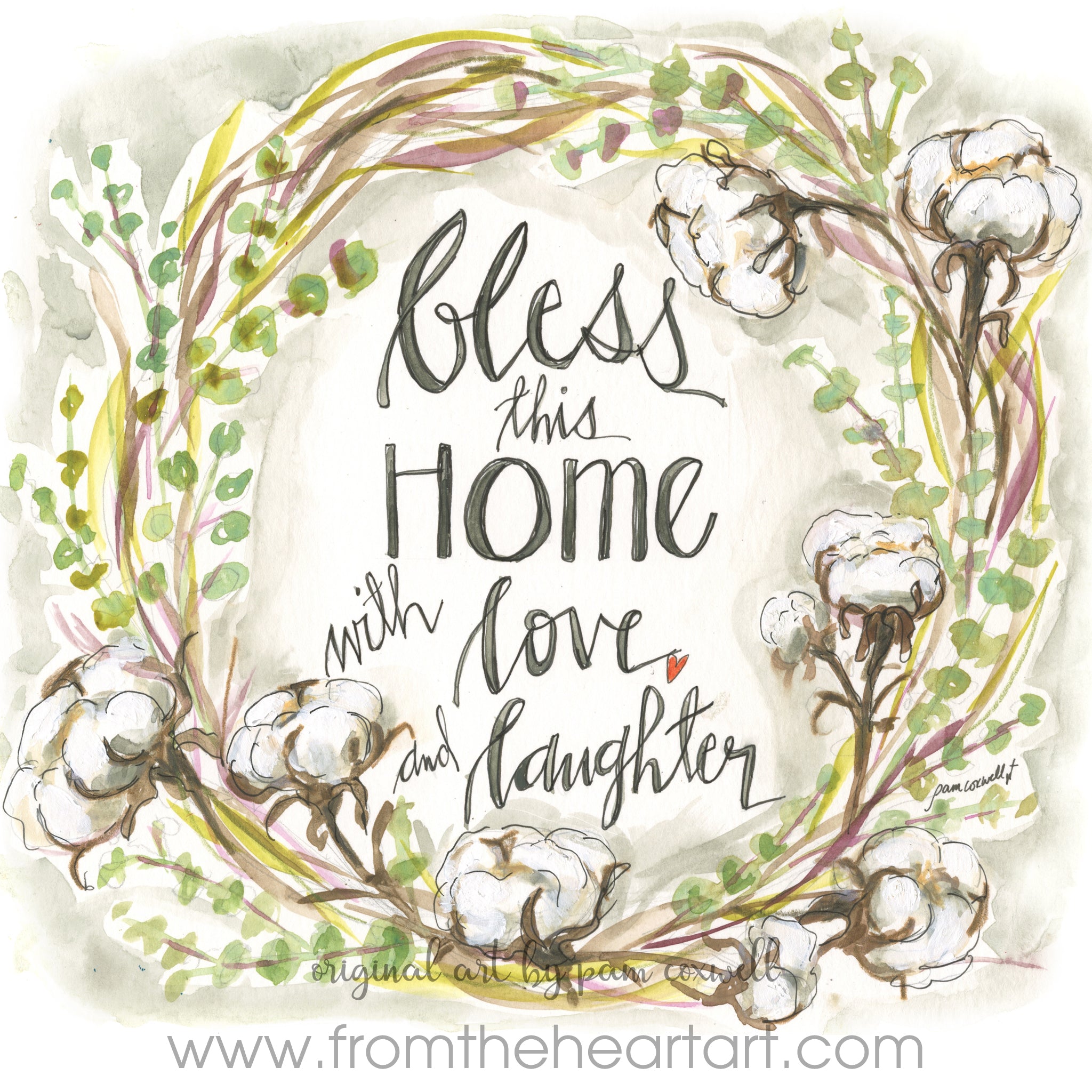 Bless Home Love Wreath Notecards