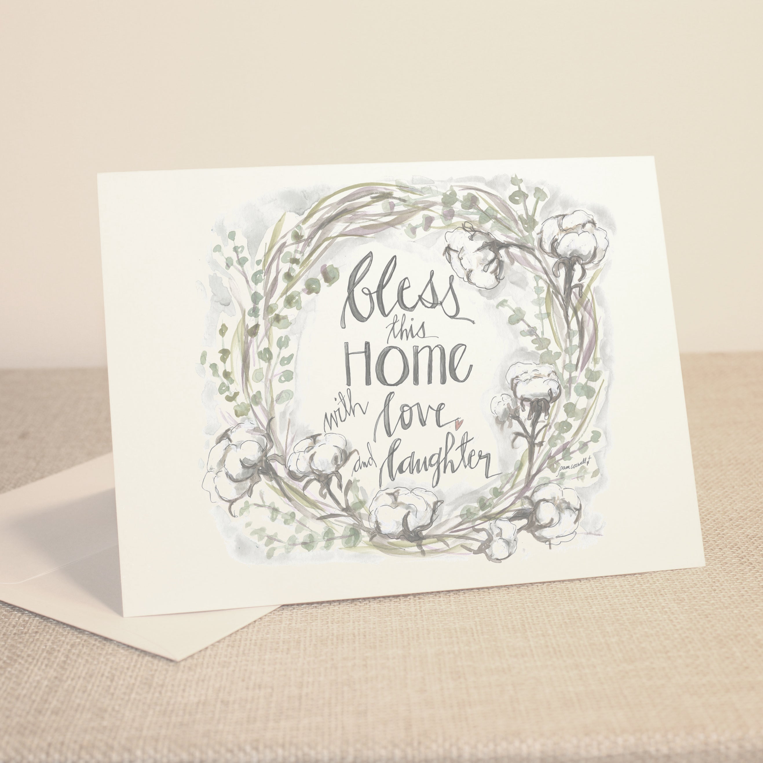 Bless Home Love Wreath Notecards
