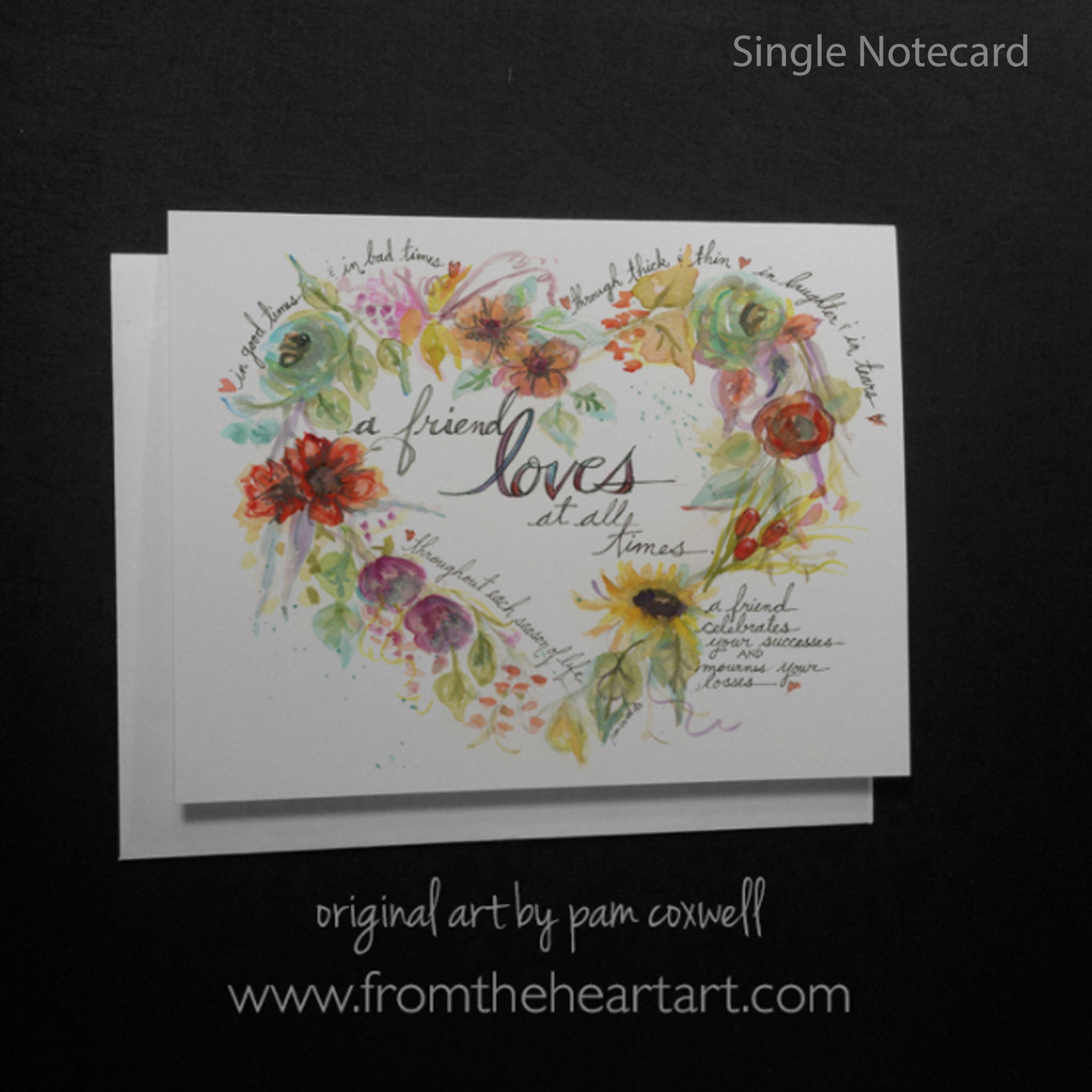 Friend Floral Heart Notecards
