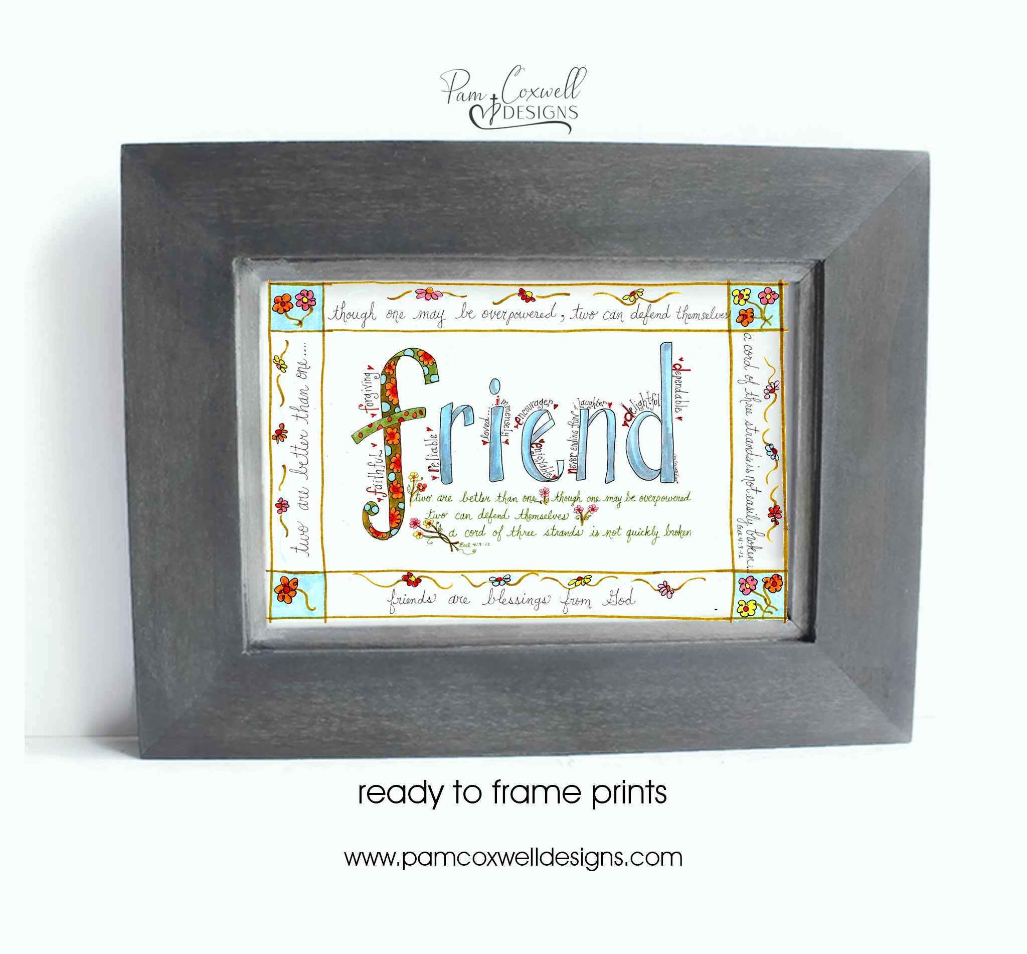 Friend with Border - Prints – Pam Coxwell Designs