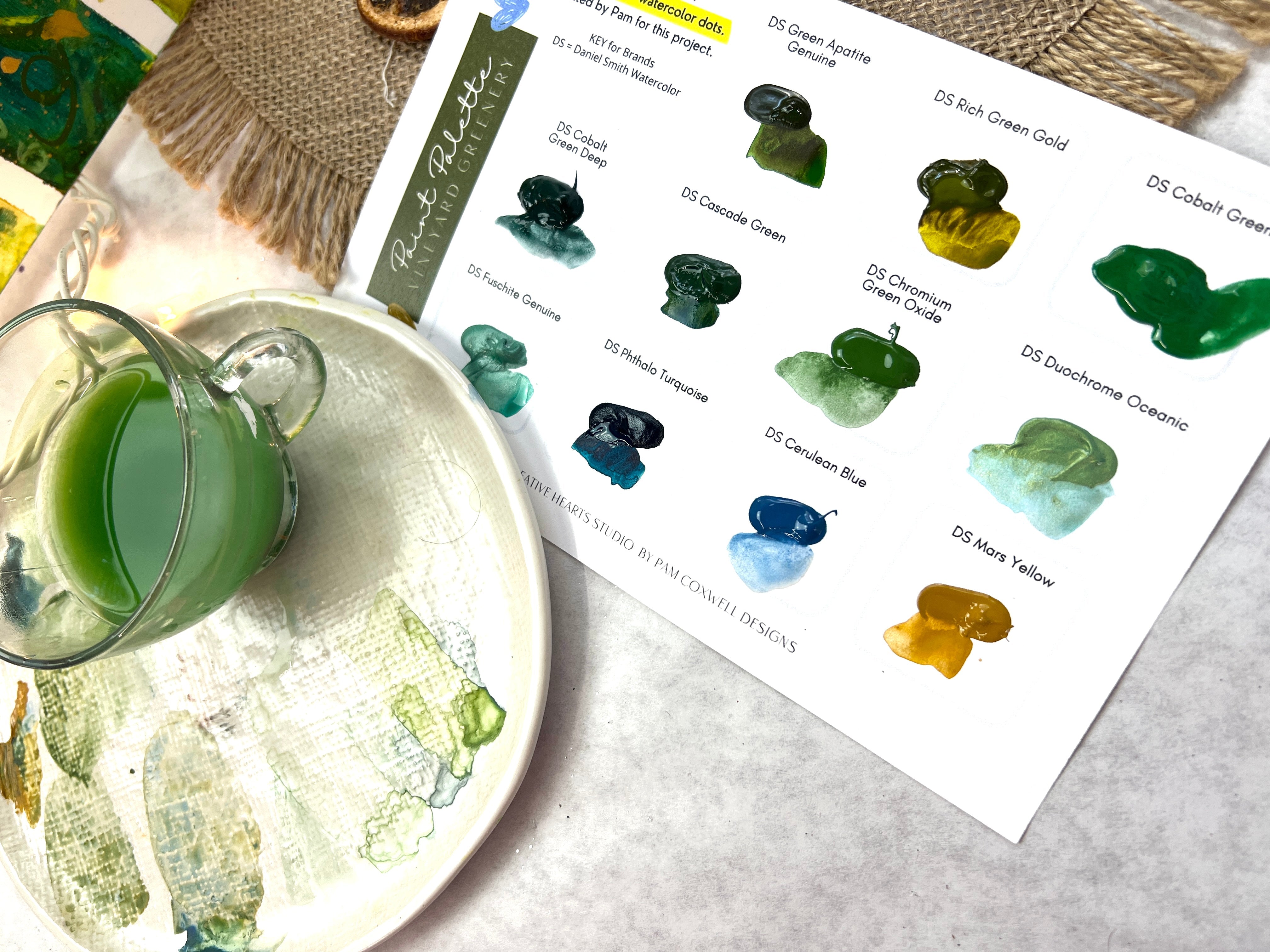 Vineyard Greenery- Paint Dot Palette