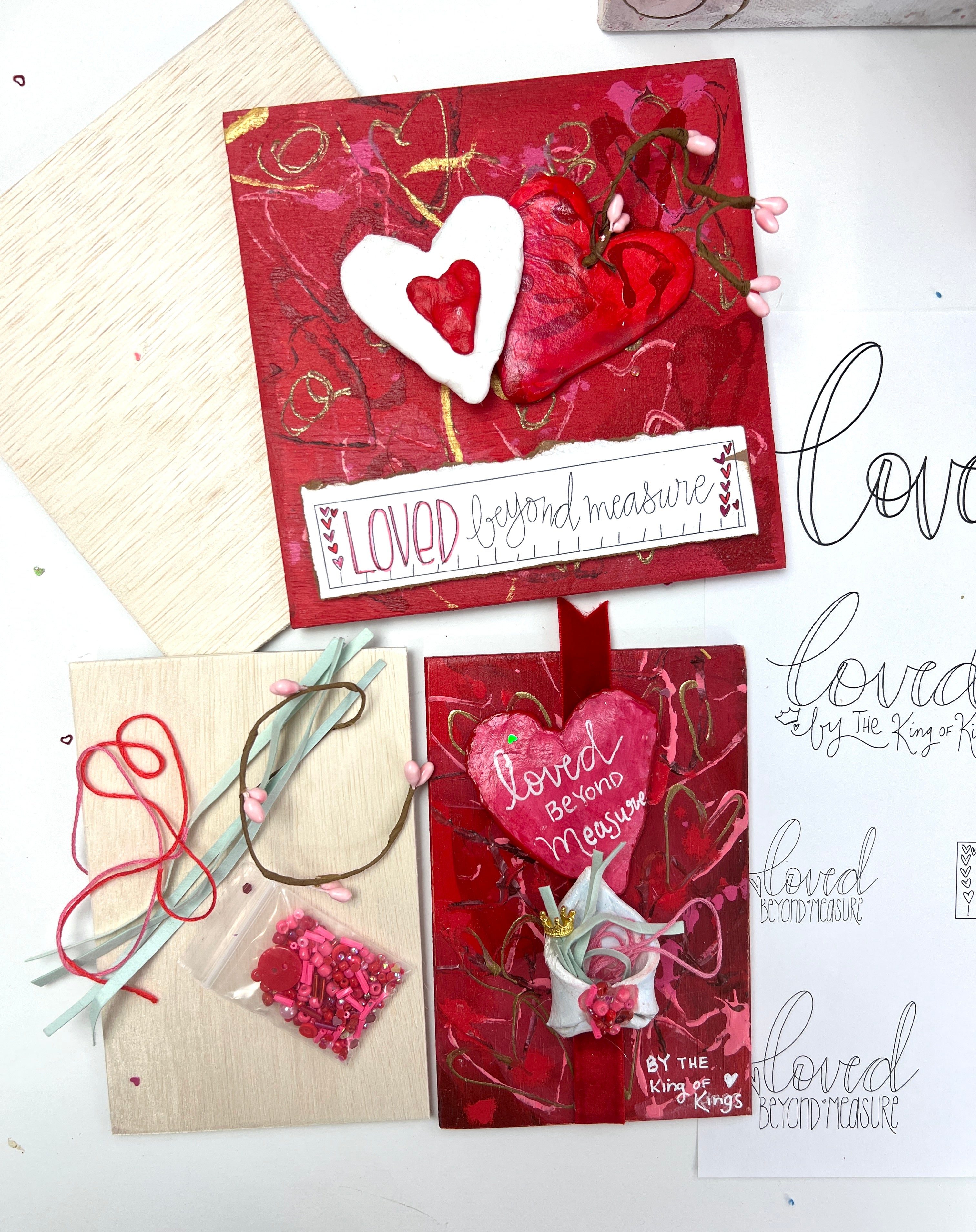 All of the pieces plus a sample of the finished projects