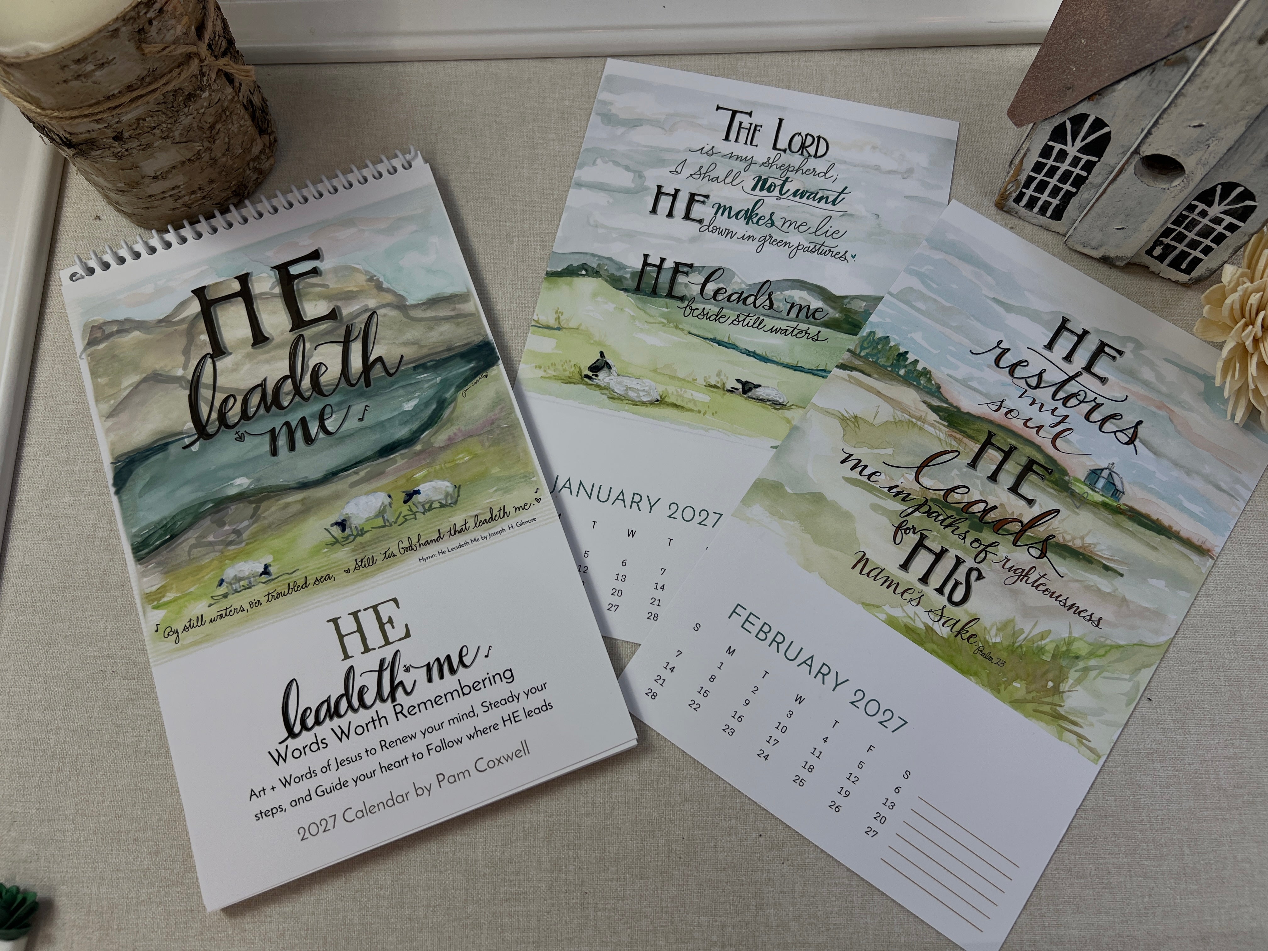 [PRE-ORDER] 2027 He Leadeth Me ~ Words Worth Remembering Art Calendar