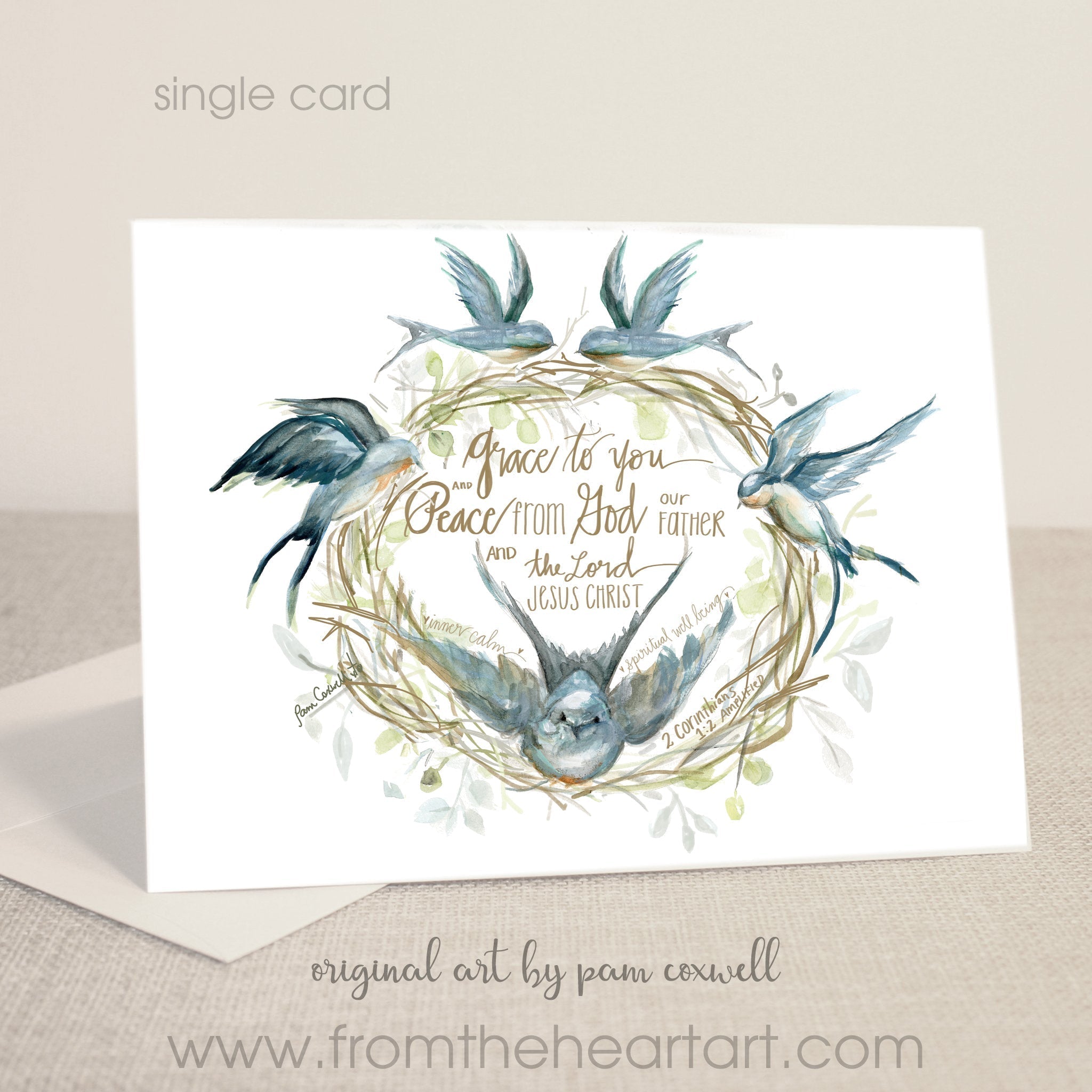 Swallow Wreath Notecards
