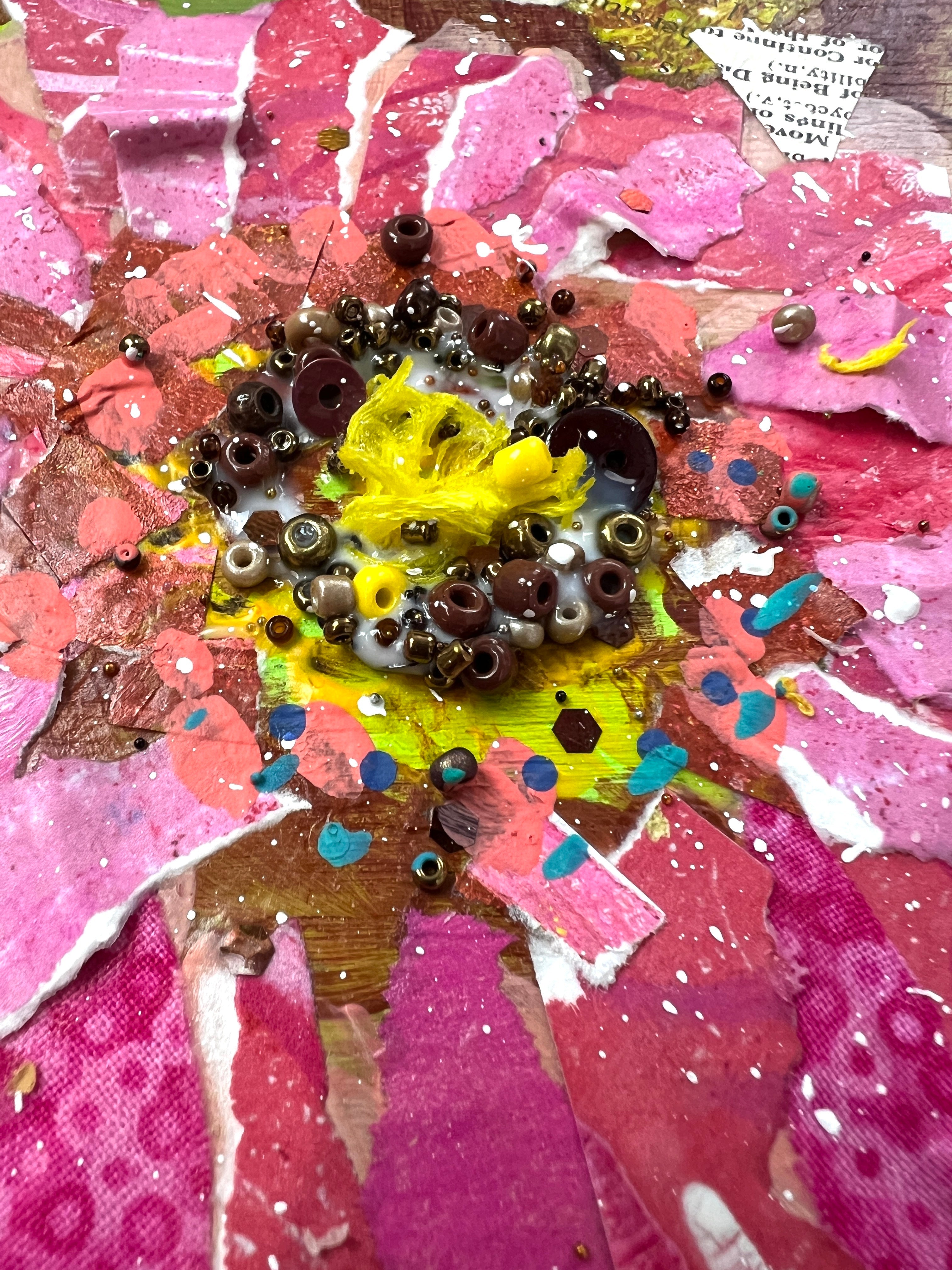 Zinnia Collage Mixed Media Kit