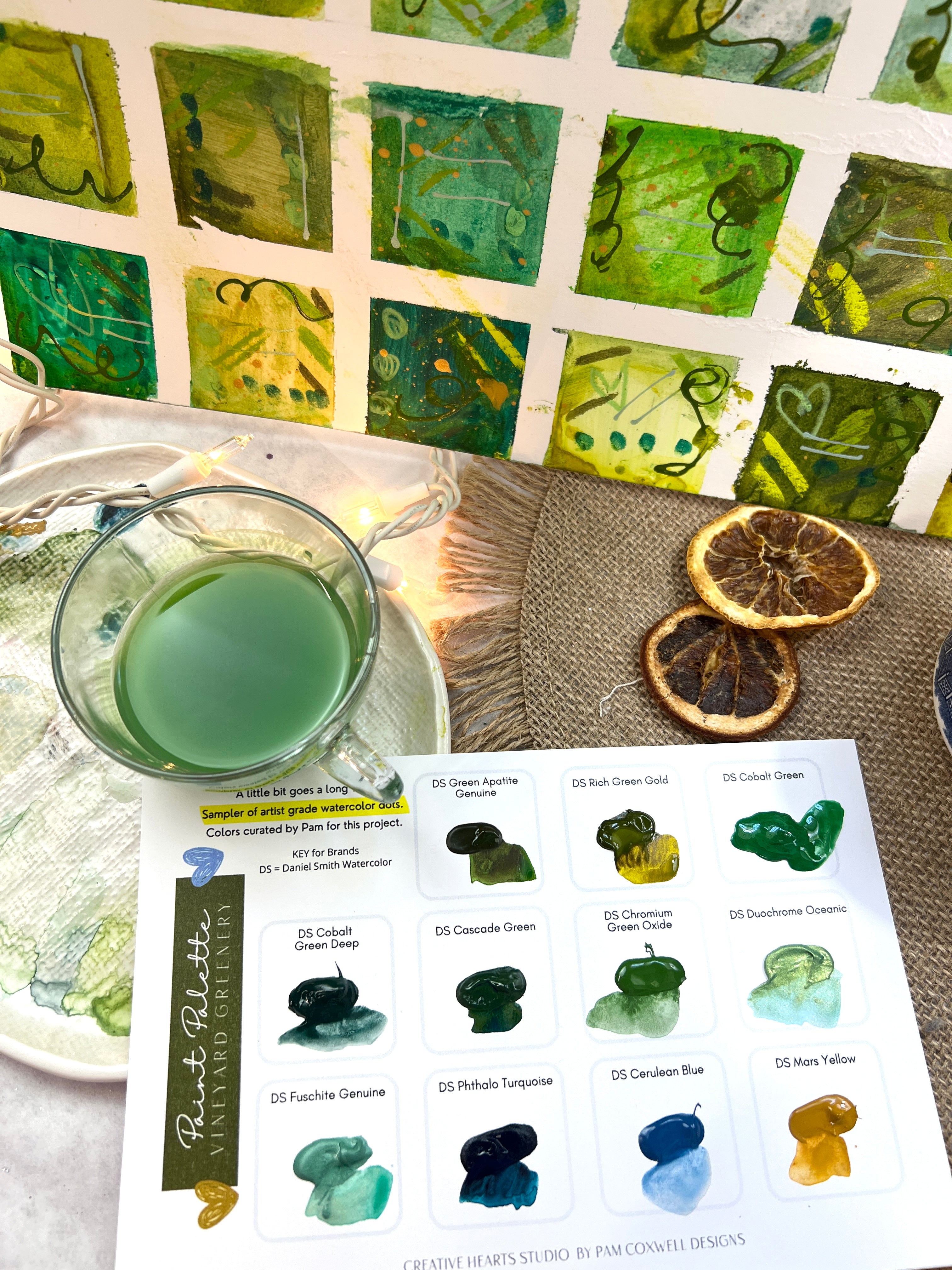 Vineyard Greenery- Paint Dot Palette