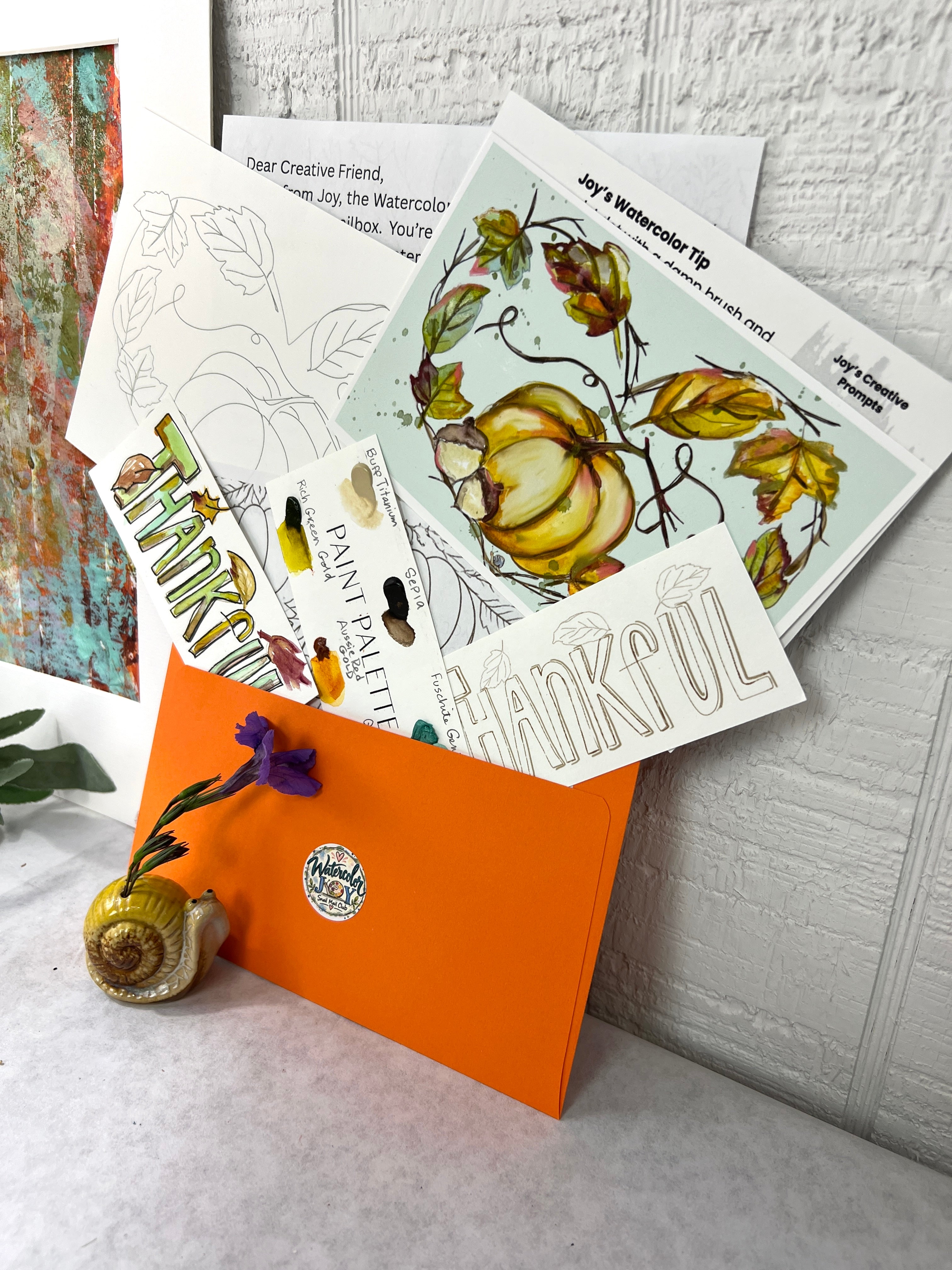 Watercolor Joy Snail Mail Club