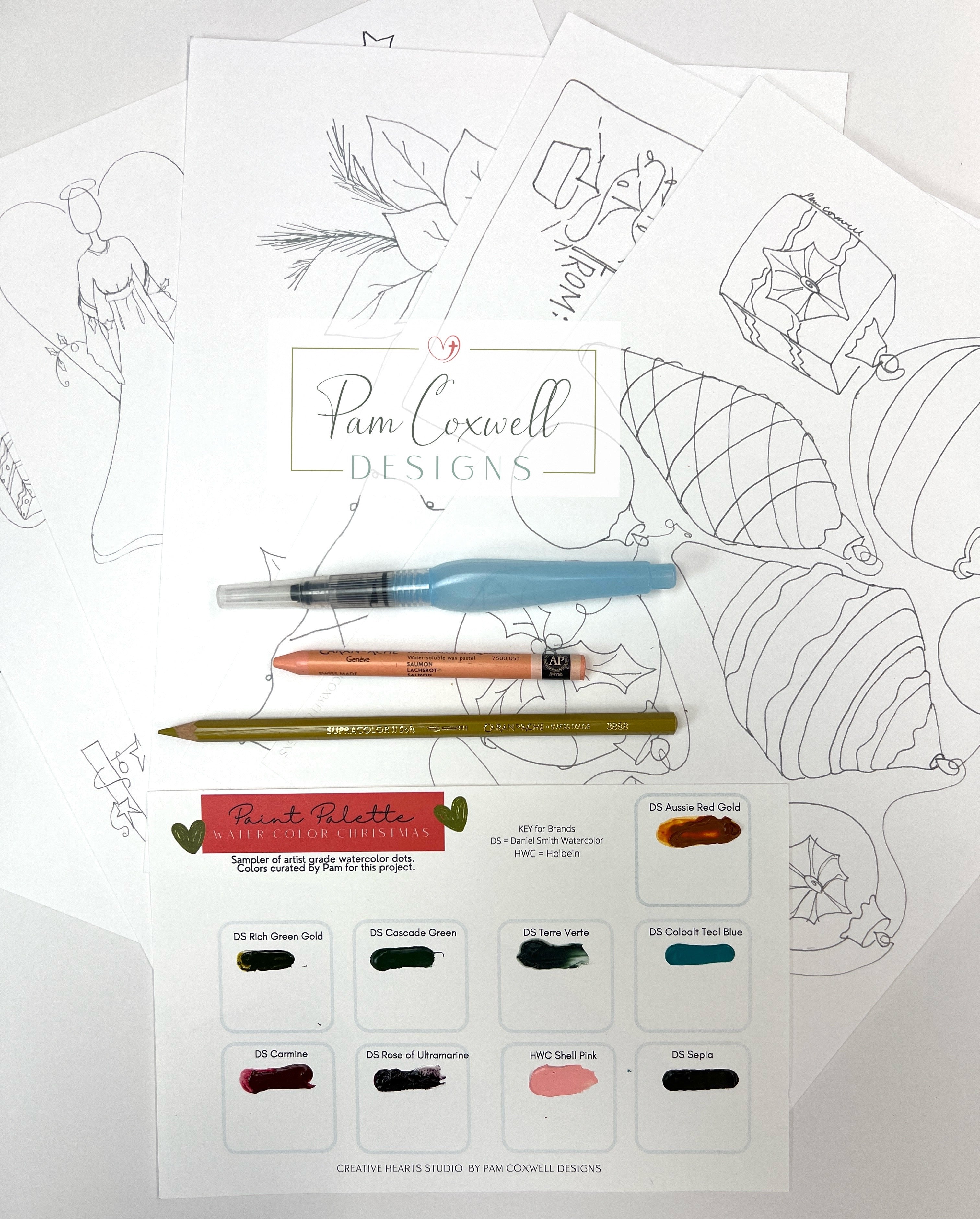 Watercolor Christmas Course Kit