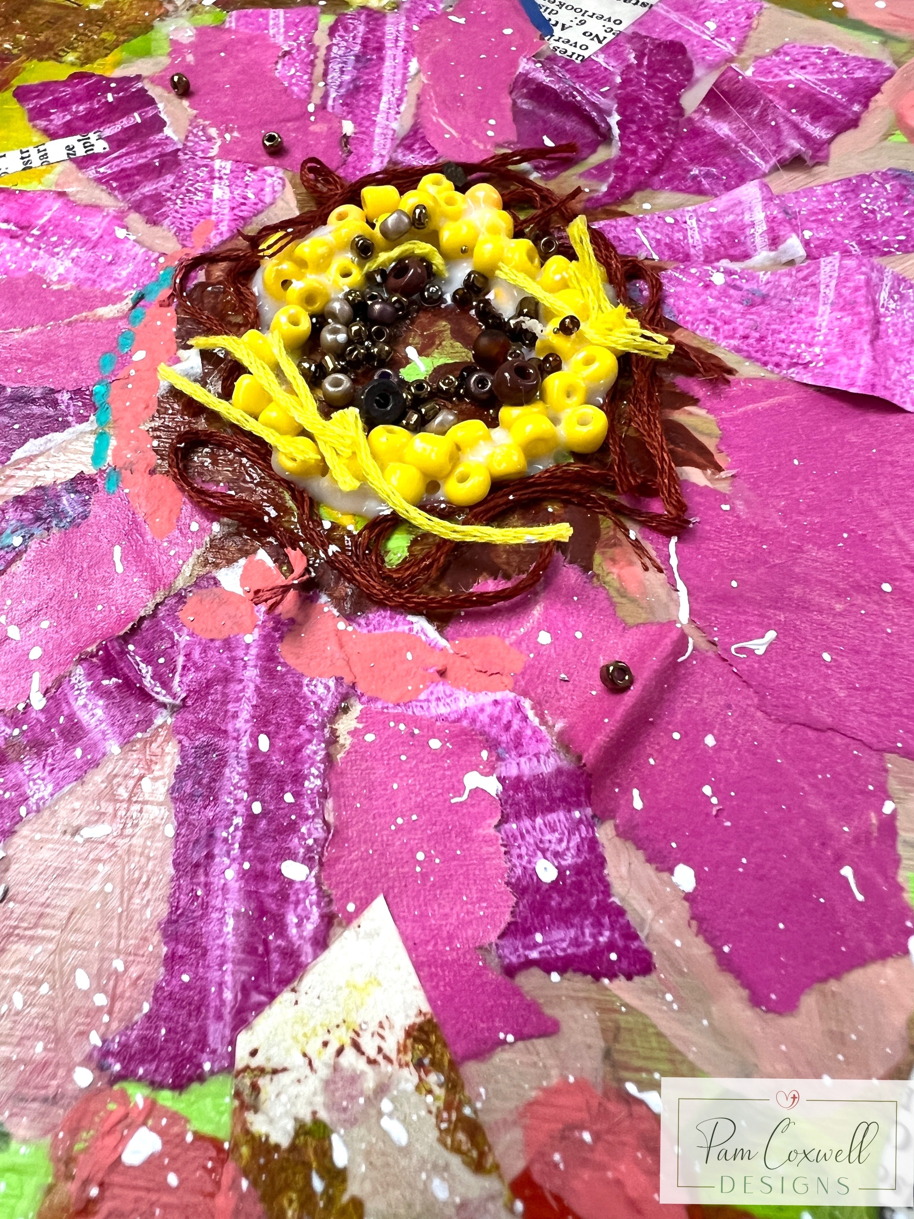 Zinnia Collage Mixed Media Kit