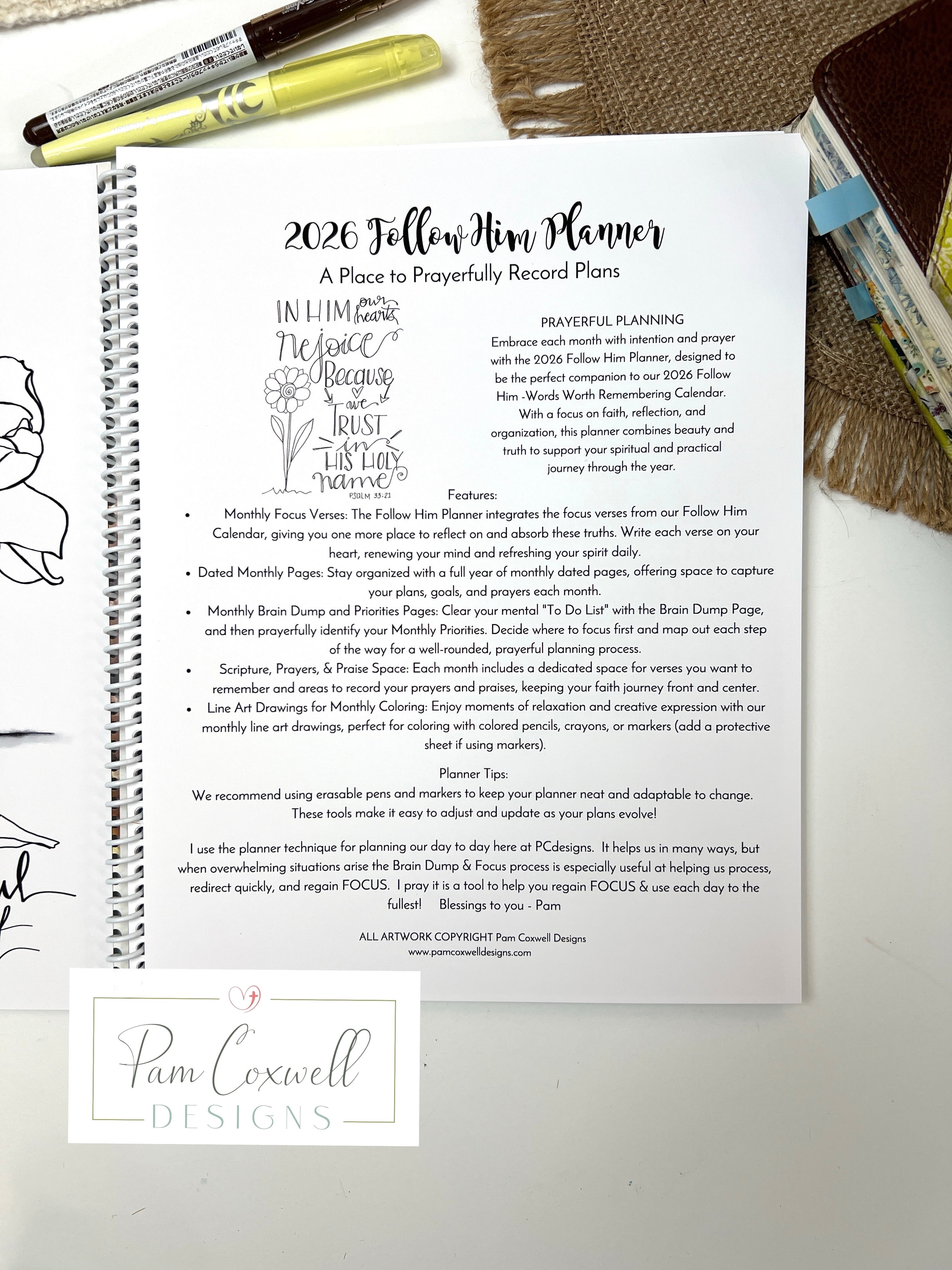 [PRE-ORDER] 2026 Follow Him Planner/Calendar Bundle