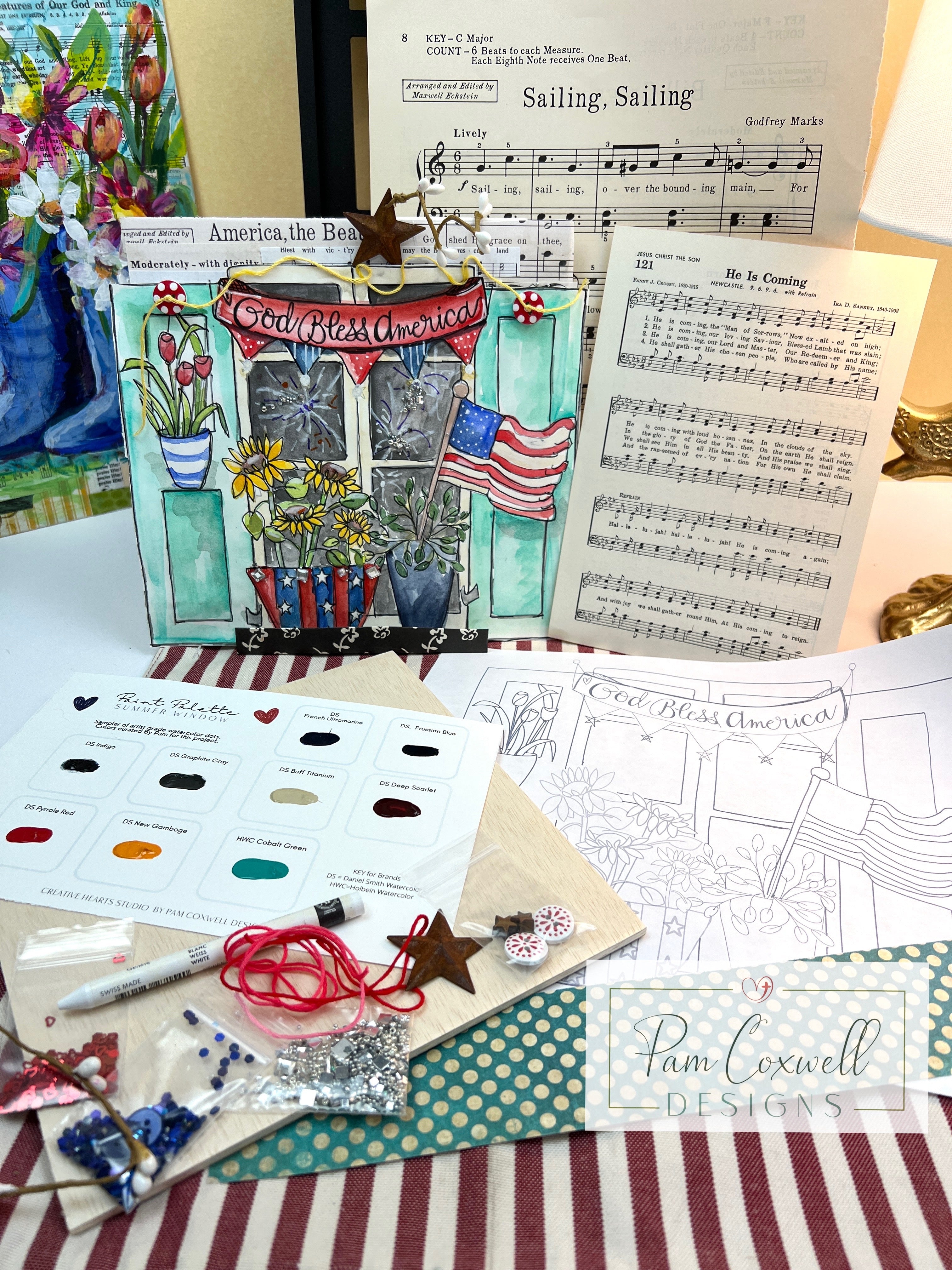 Interchangeable Painted Window Project Kit ~ SUMMER Design