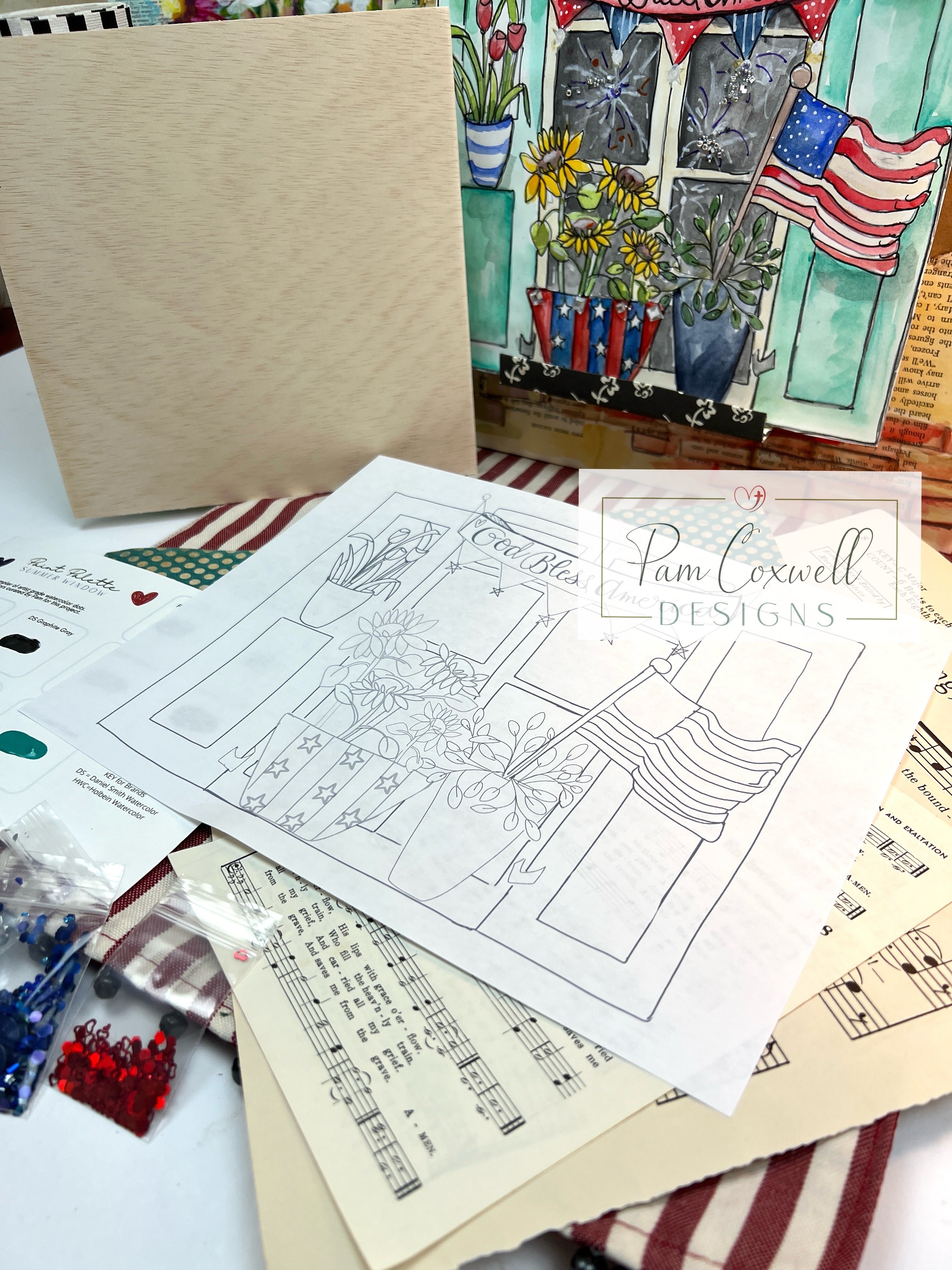 Interchangeable Painted Window Project Kit ~ SUMMER Design