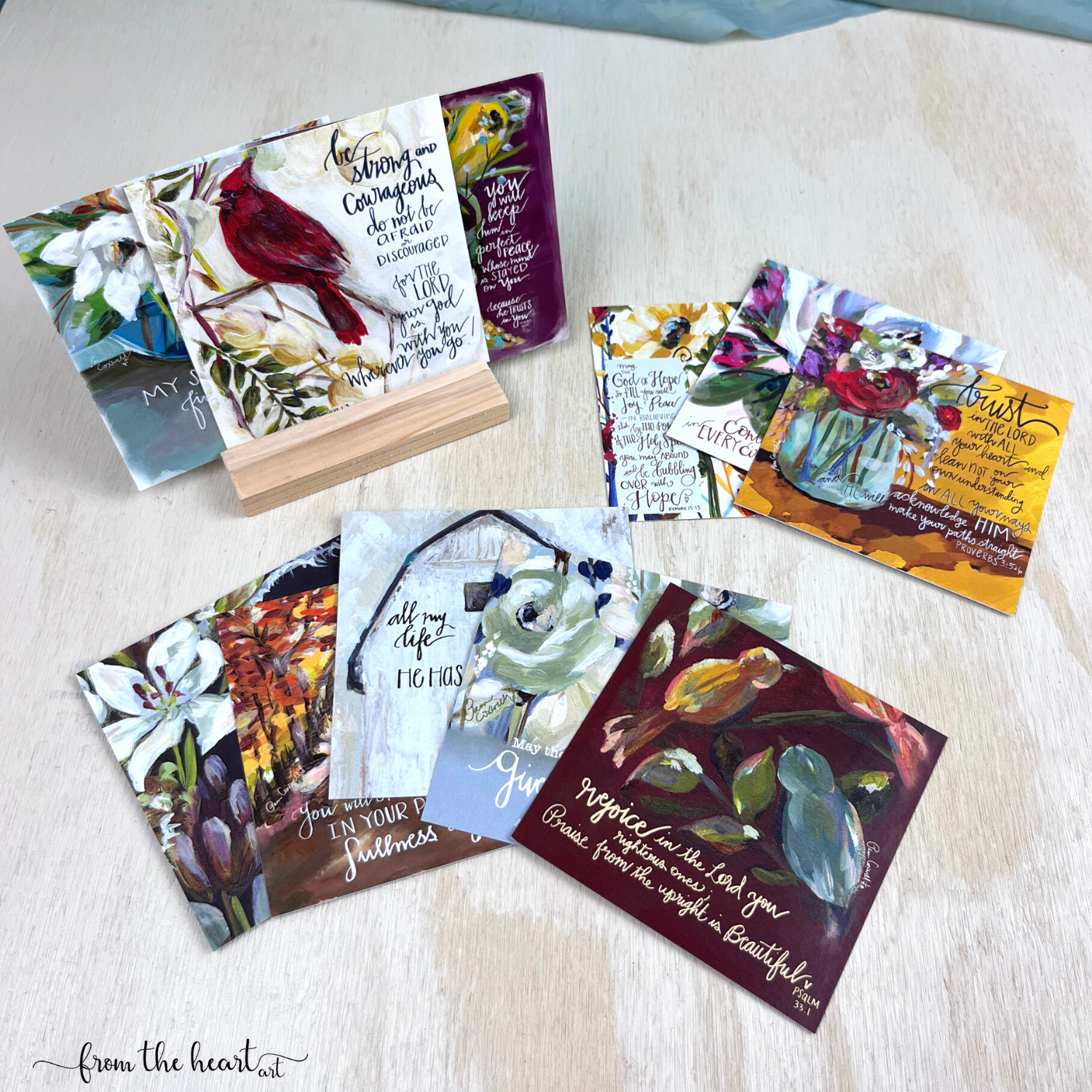 Verse of the Month ~ Set of 12 Little Shareable Cards with Stand