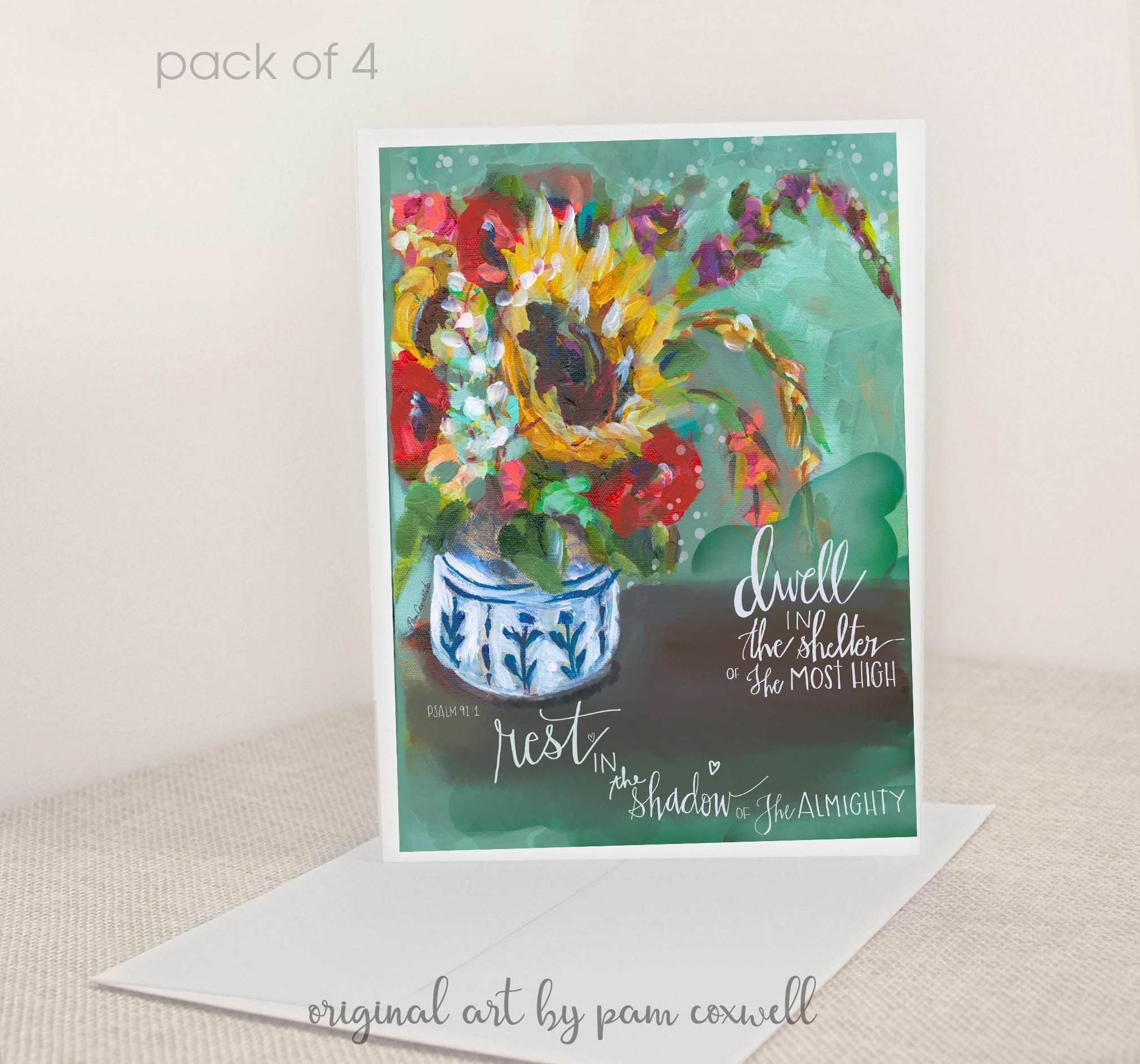 Dwell in the Shelter Vase - Notecards
