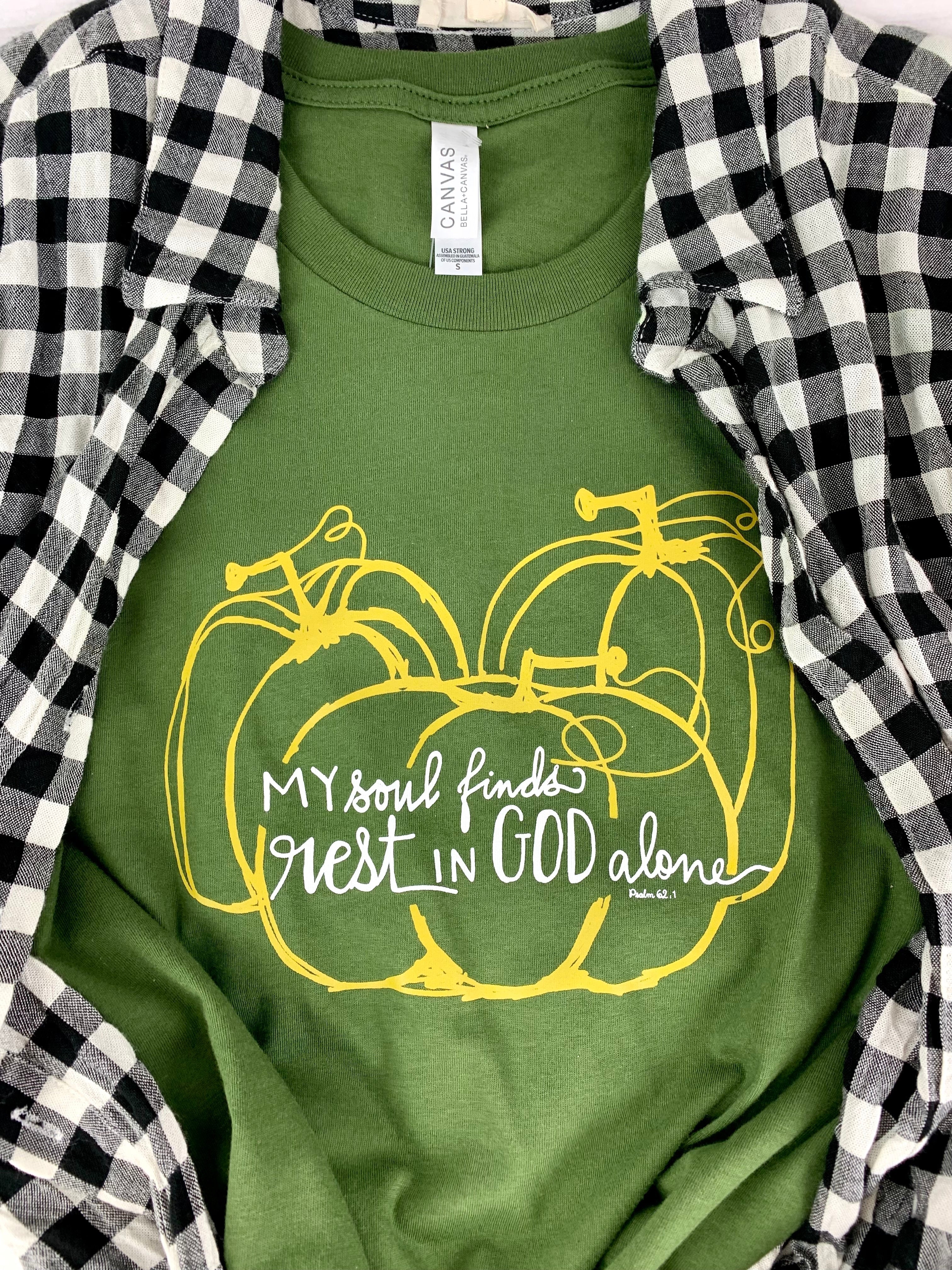 My Soul Finds Rest T-Shirt ~ Orange and Green Options