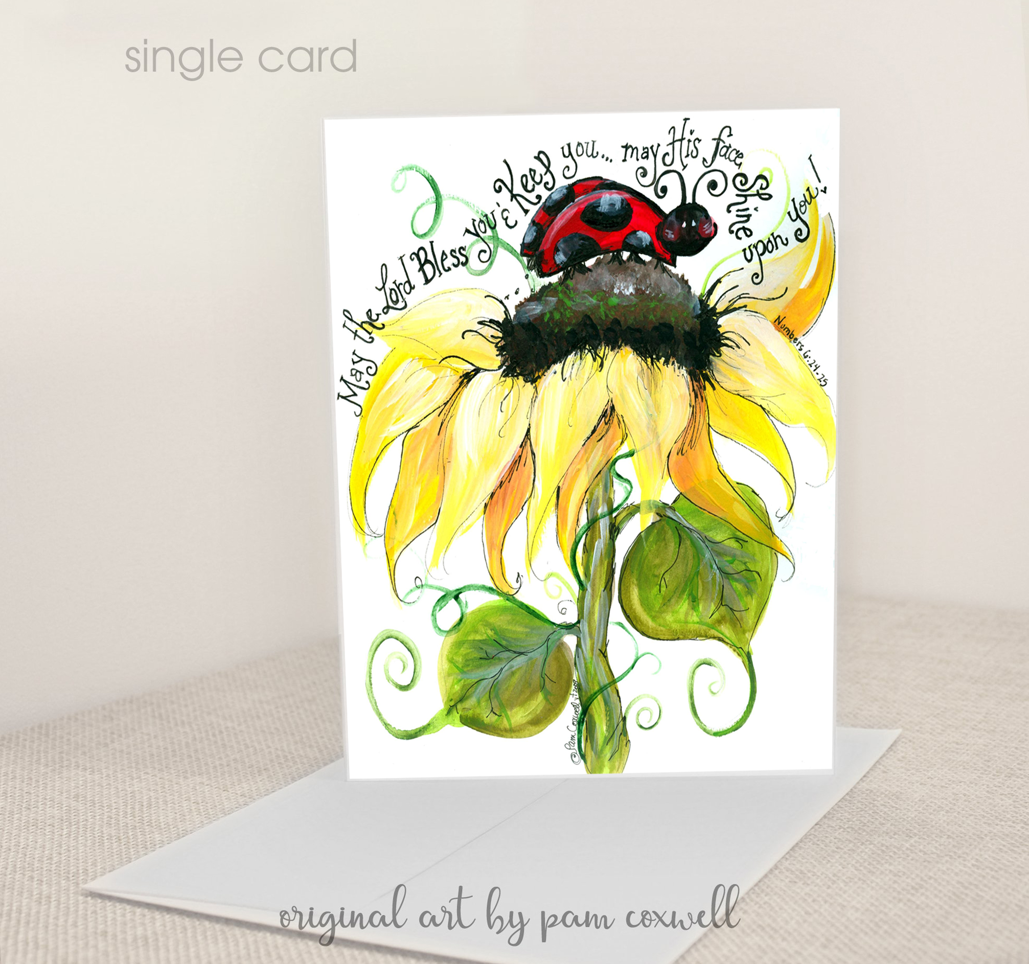 Ladybug and Sunflower Notecards