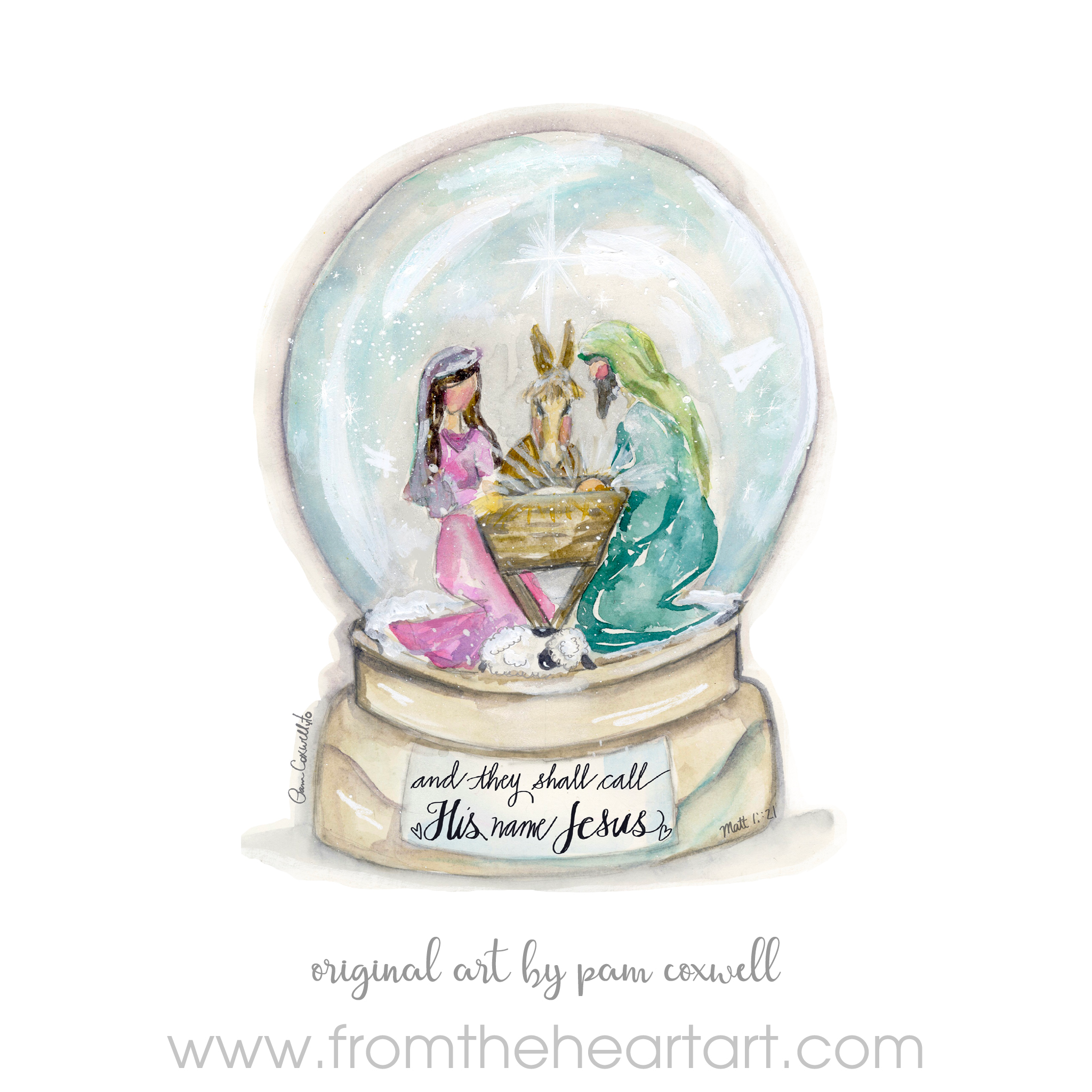 Nativity Snow Globe Prints