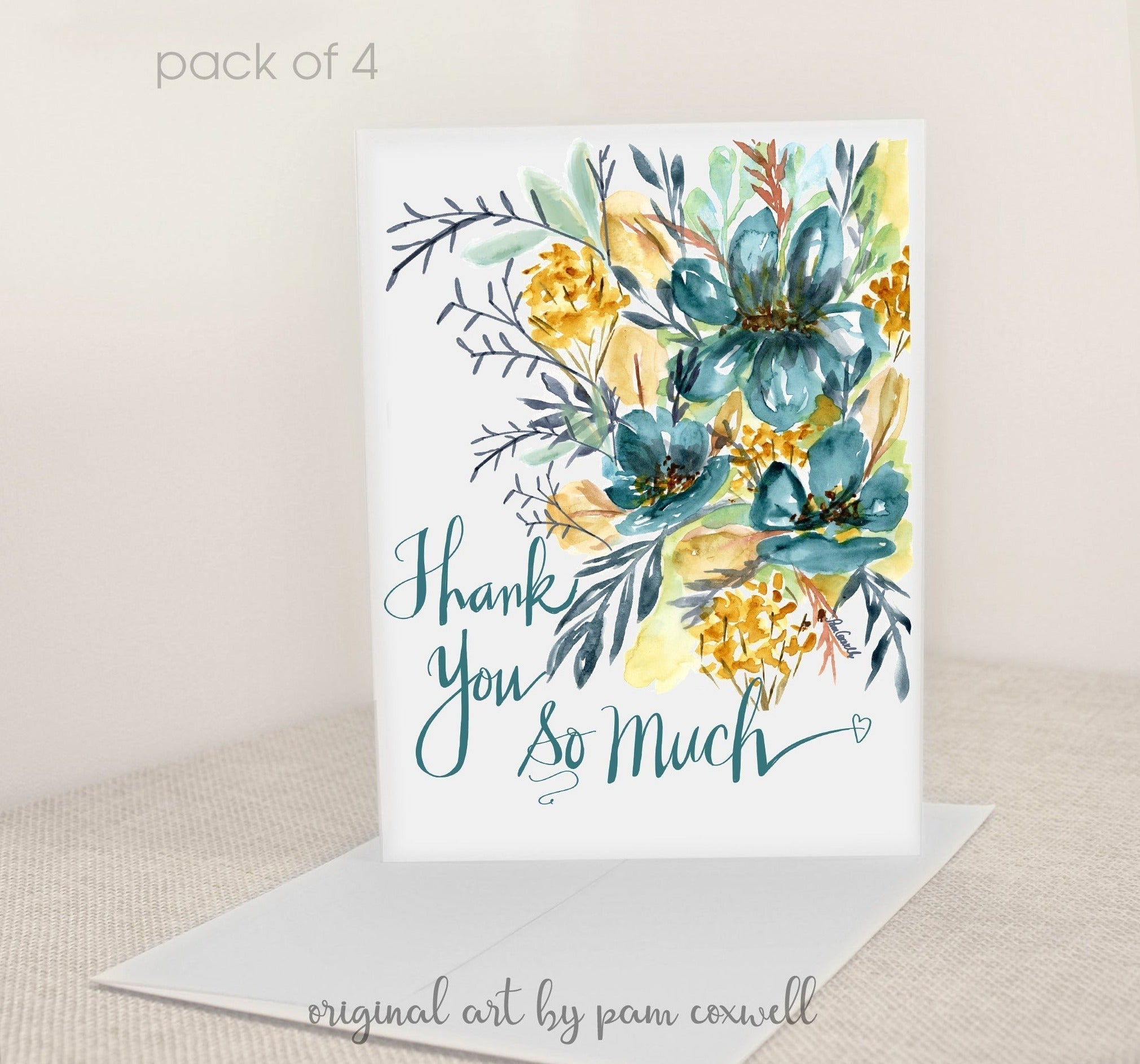 Thank You Blue Bouquet - Notecards