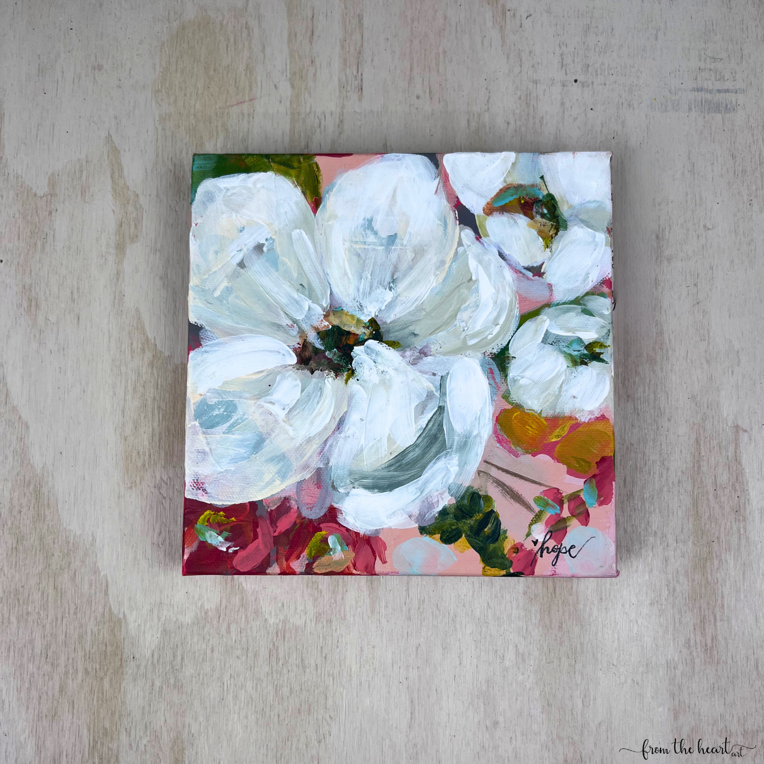 White Flower Trio - Original Paintings by Pam Coxwell