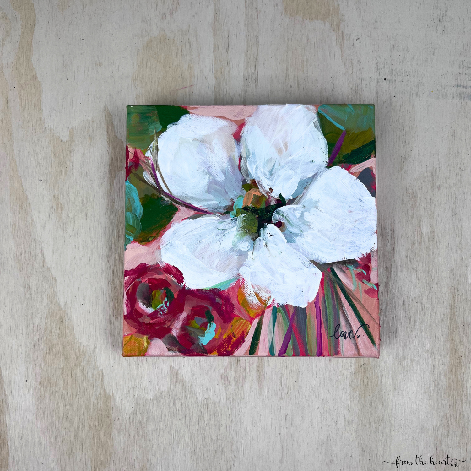 White Flower Trio - Original Paintings by Pam Coxwell